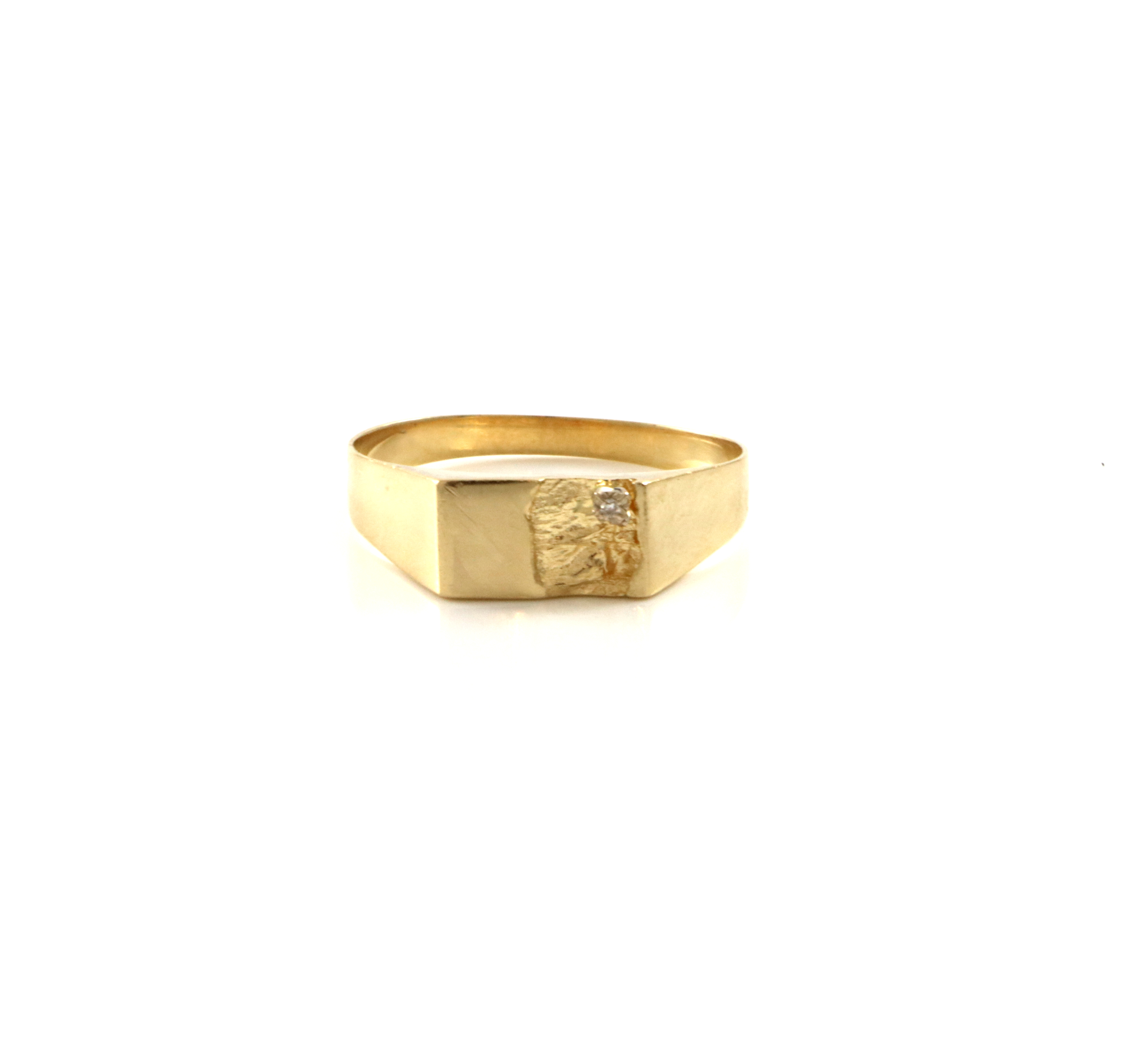 Vintage herrering med diamantsplint. Stemplet Ivar T Holth