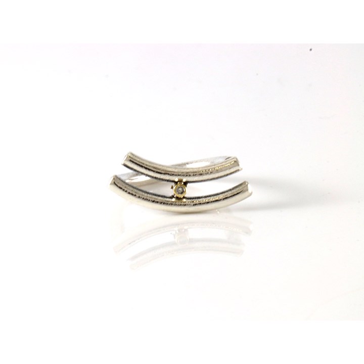Hedvig Sommerfeldt (?). Sølvring med liten diamant