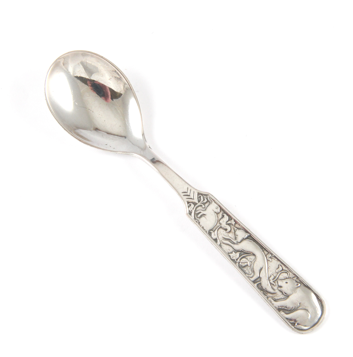 Rev, bjørn, hare barnebestikk i sølv