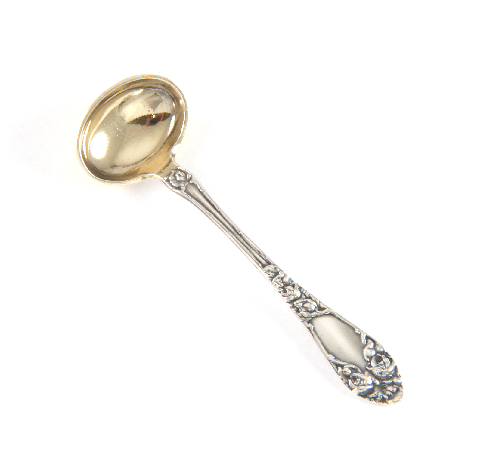 Opphøiet Rose saltskje i sølv