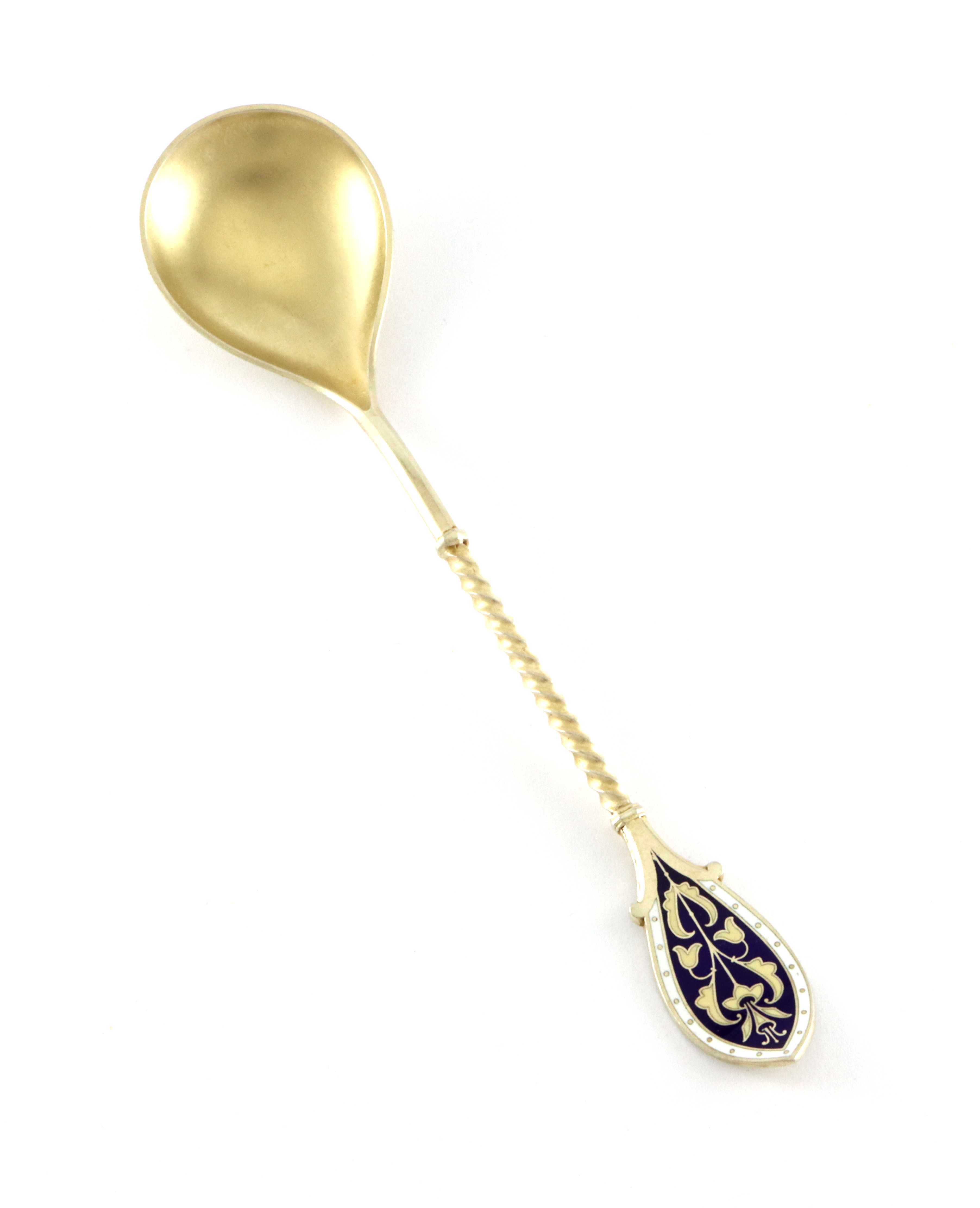 Emaljerte Serveringsdeler i sølv