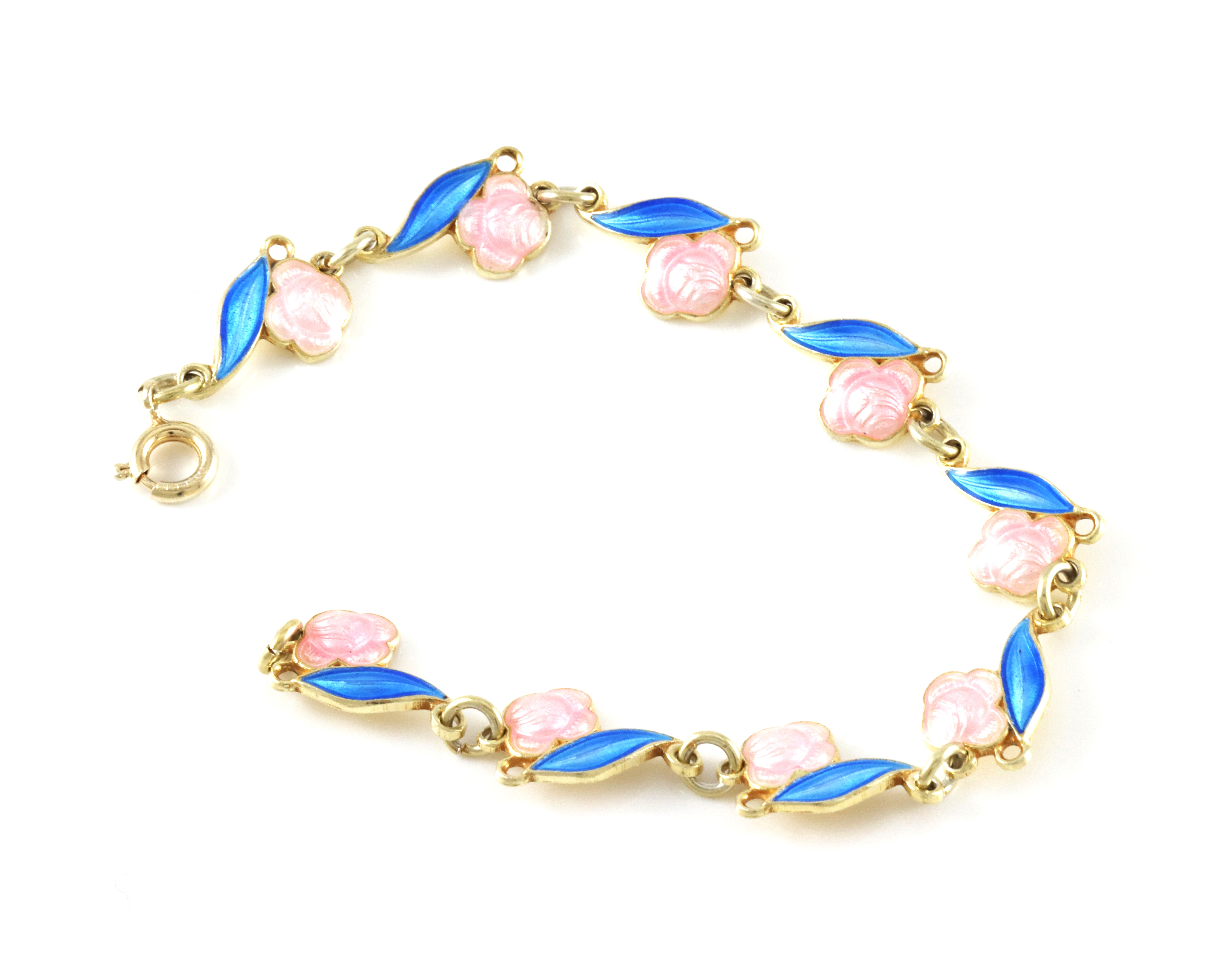 Emaljearmbånd i sølv