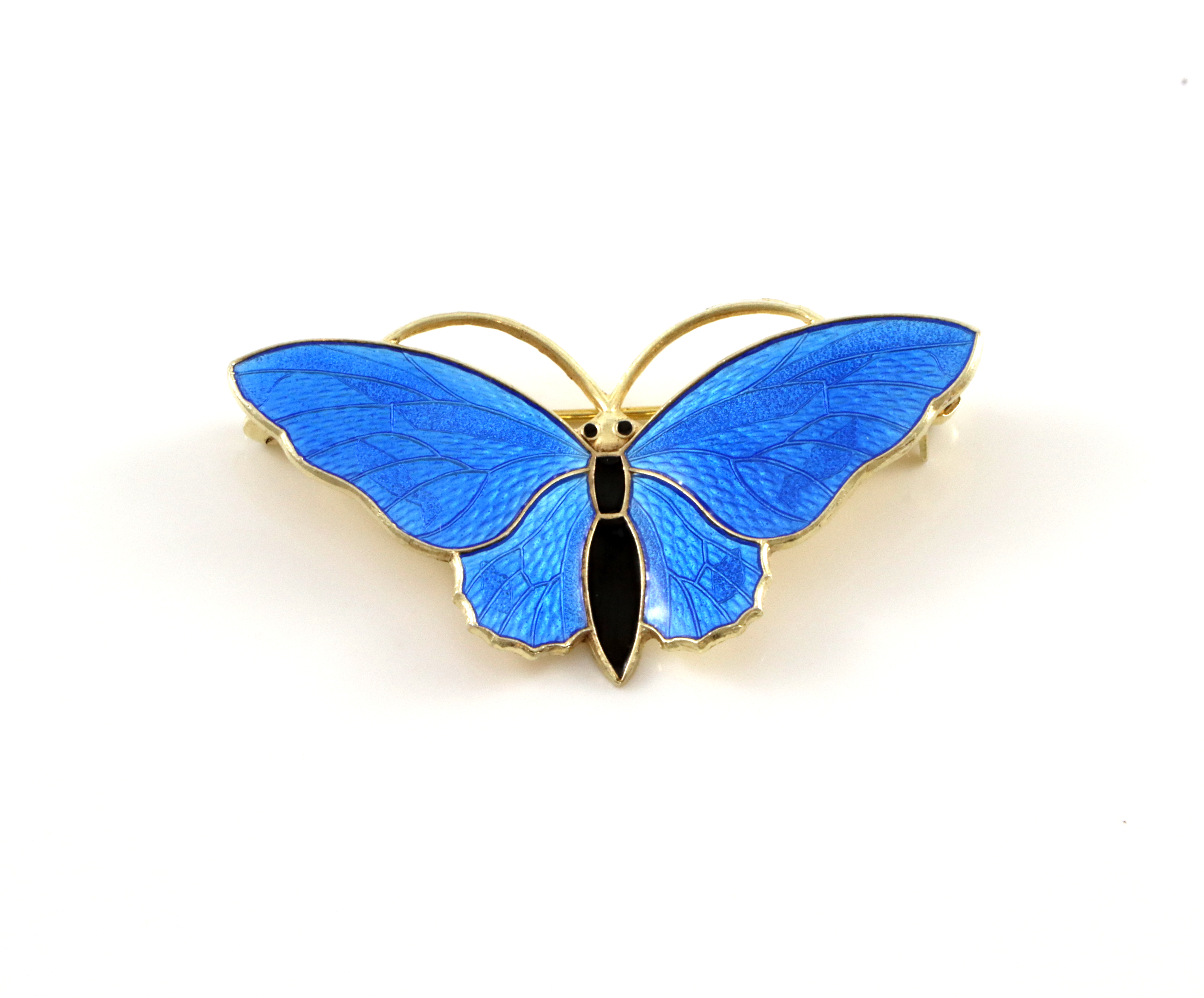 Emaljert brosje i sølv