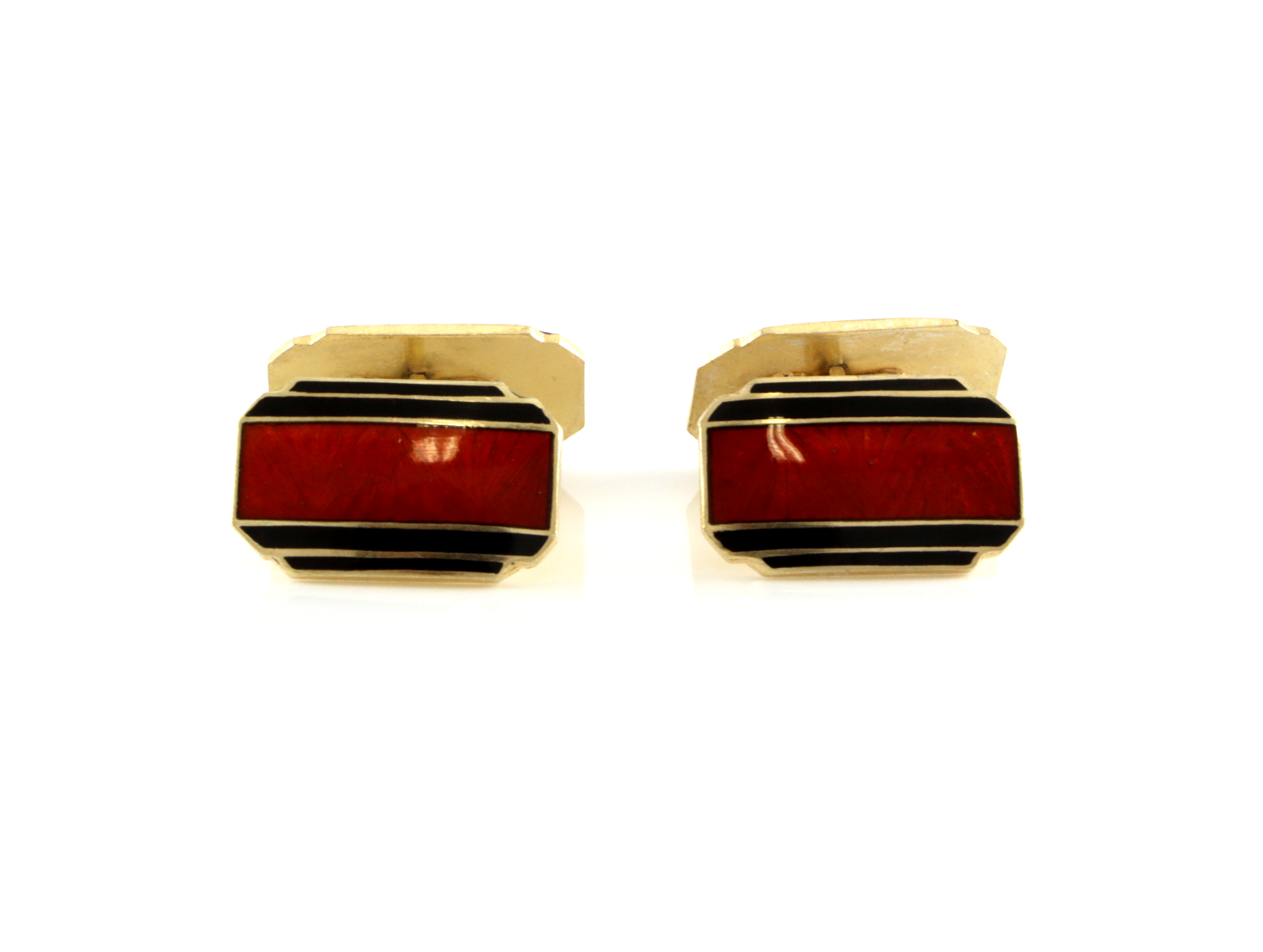 Emaljerte mansjettknapper i sølv