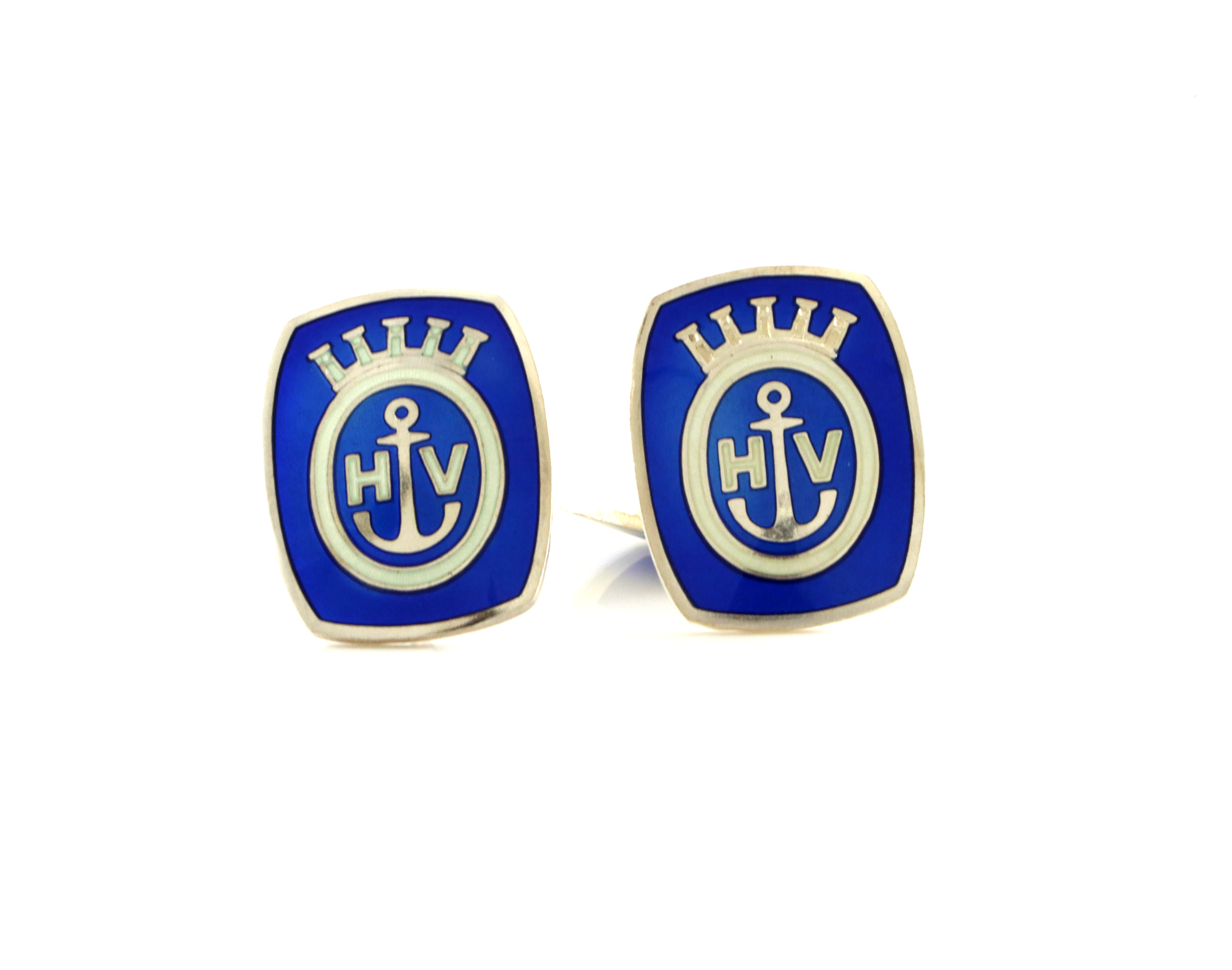 Emaljerte mansjettknapper i sølv