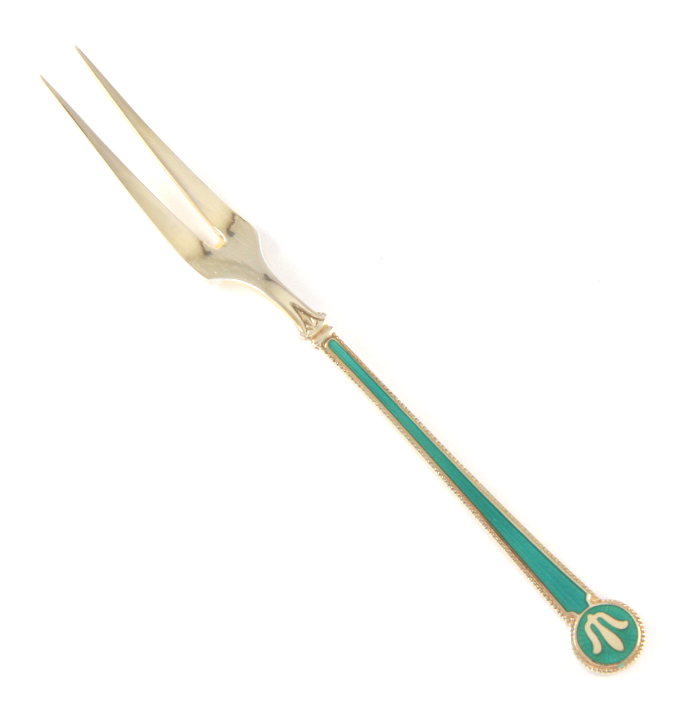 Emaljerte Serveringsdeler i sølv