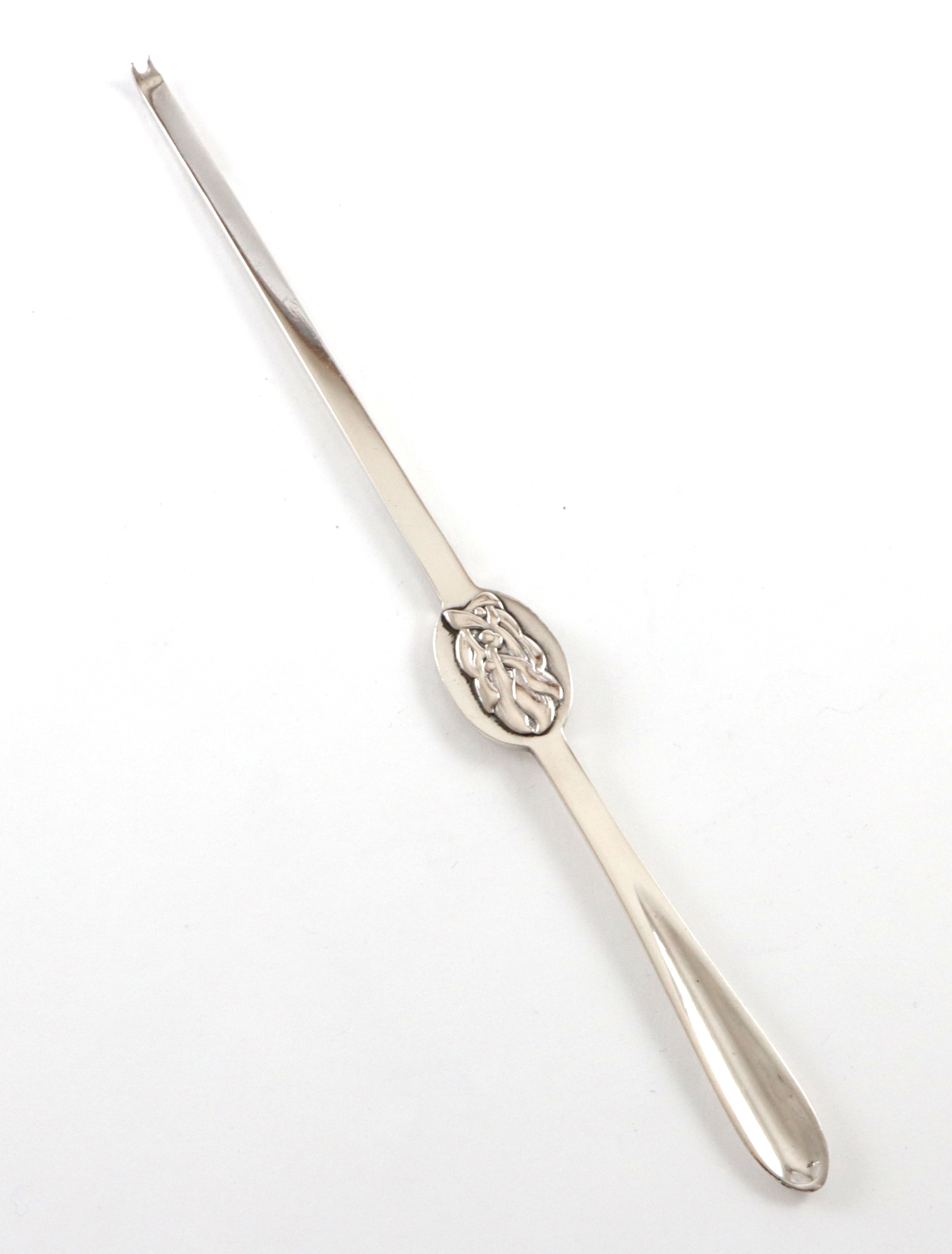 Dansk skalldyrgaffel i sølv