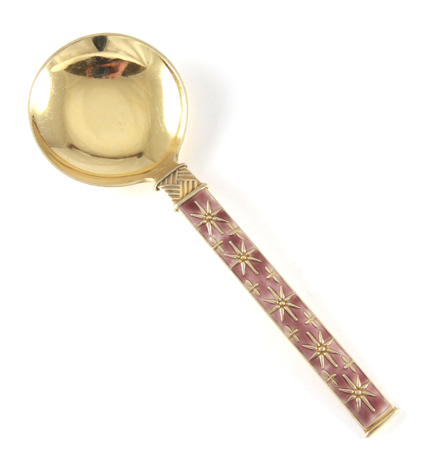 Emaljerte Serveringsdeler i sølv