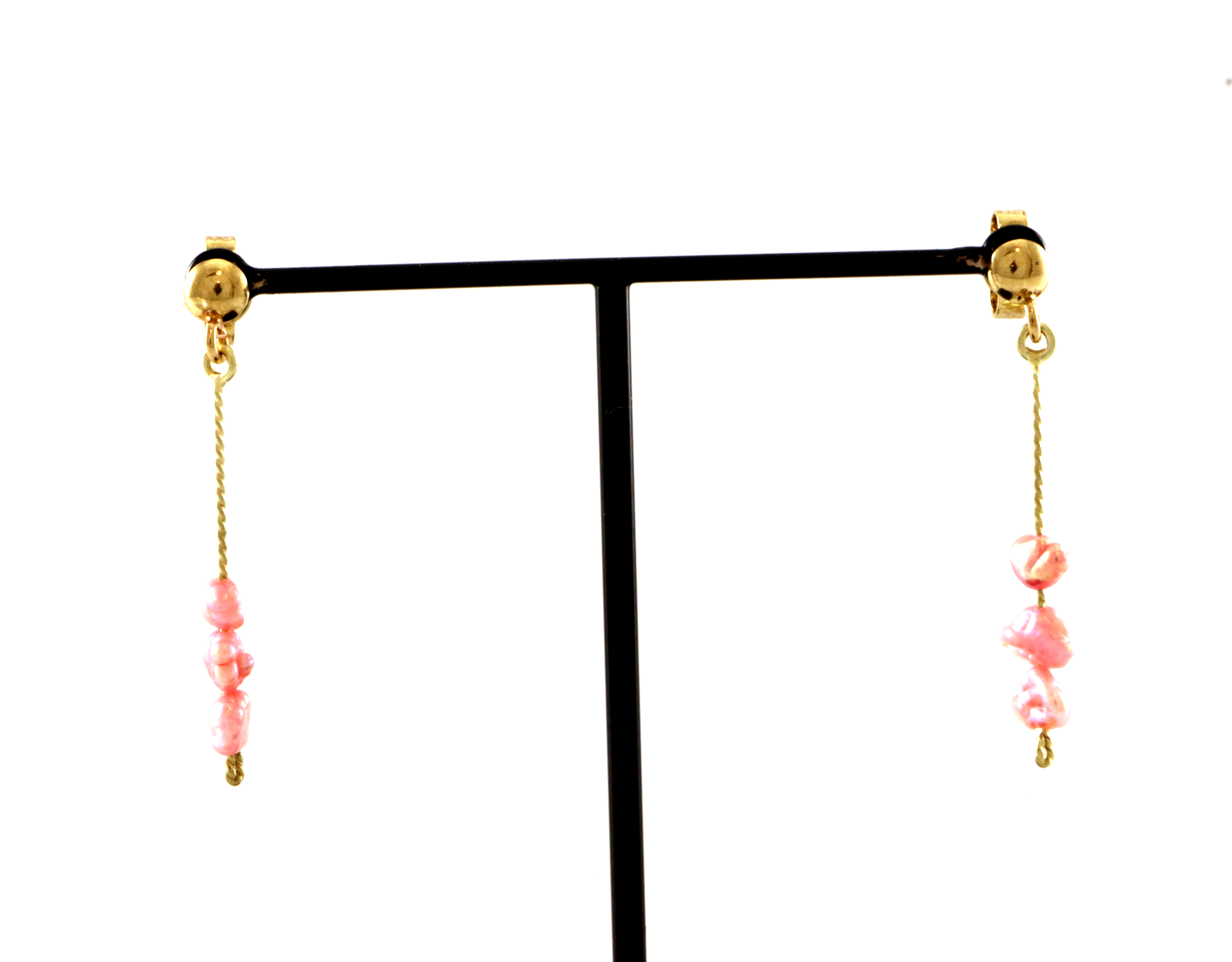 Øredobber med rosa perler