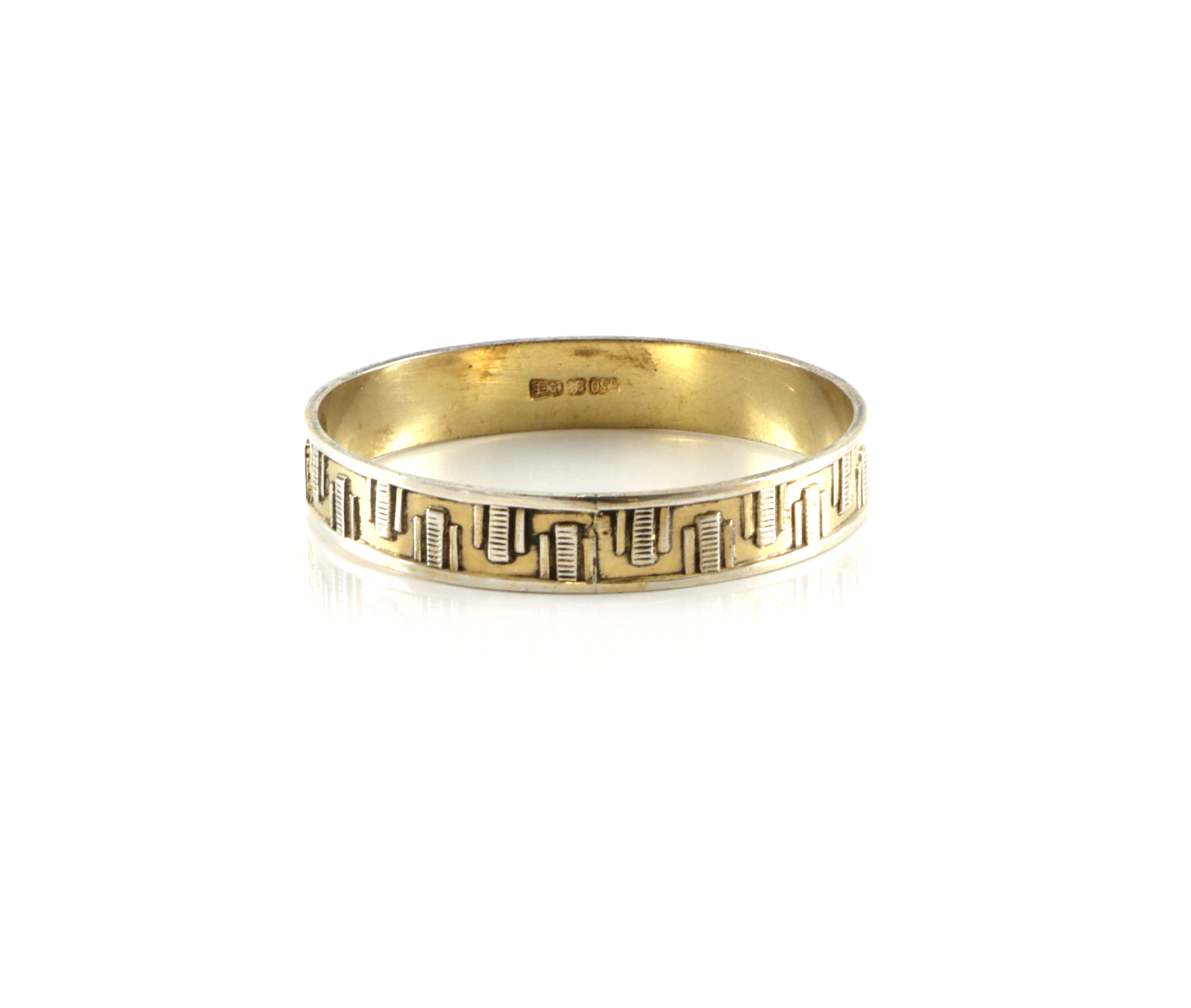 Serviettring i 830 Sølv. Forgylt