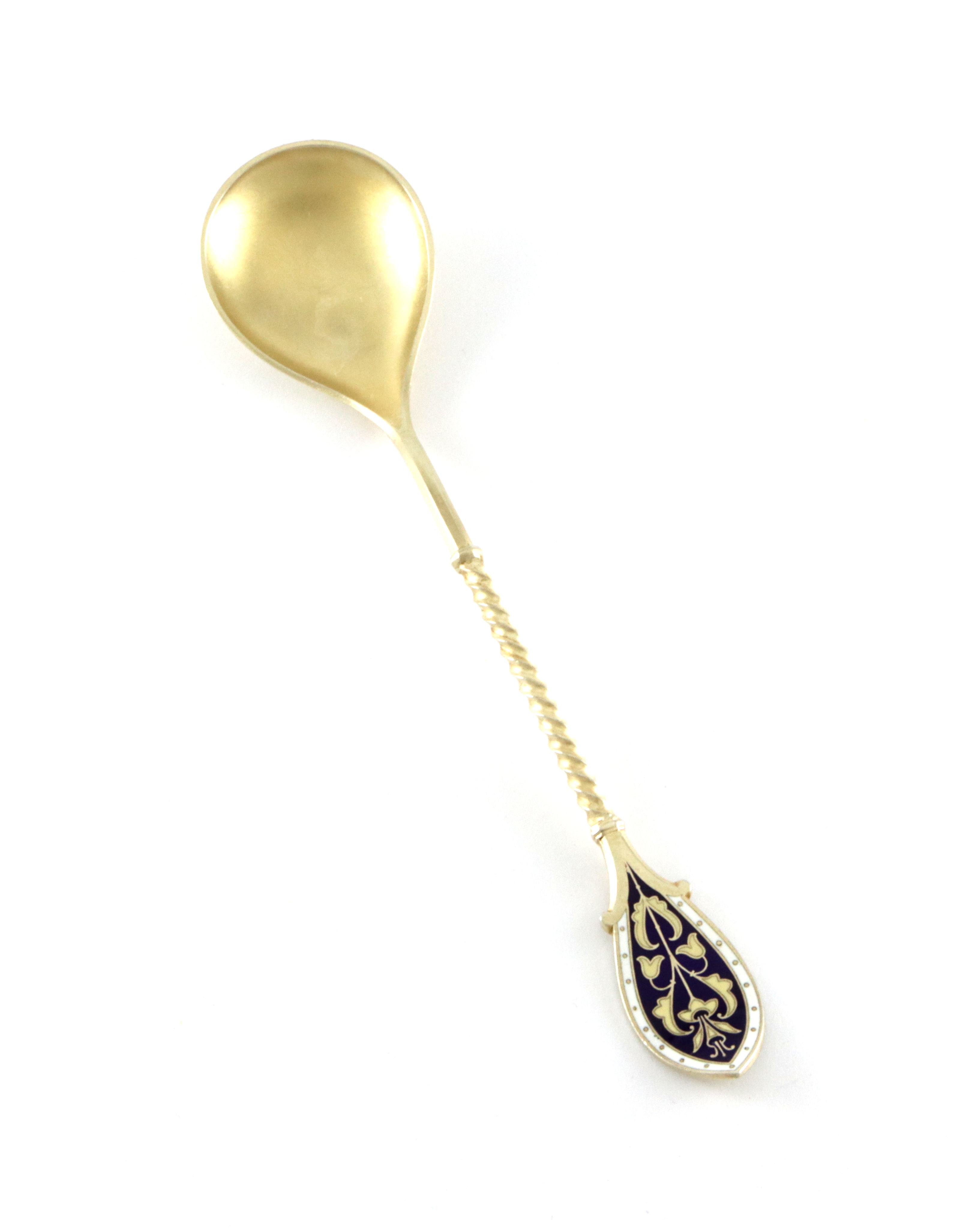 Emaljerte Serveringsdeler i sølv