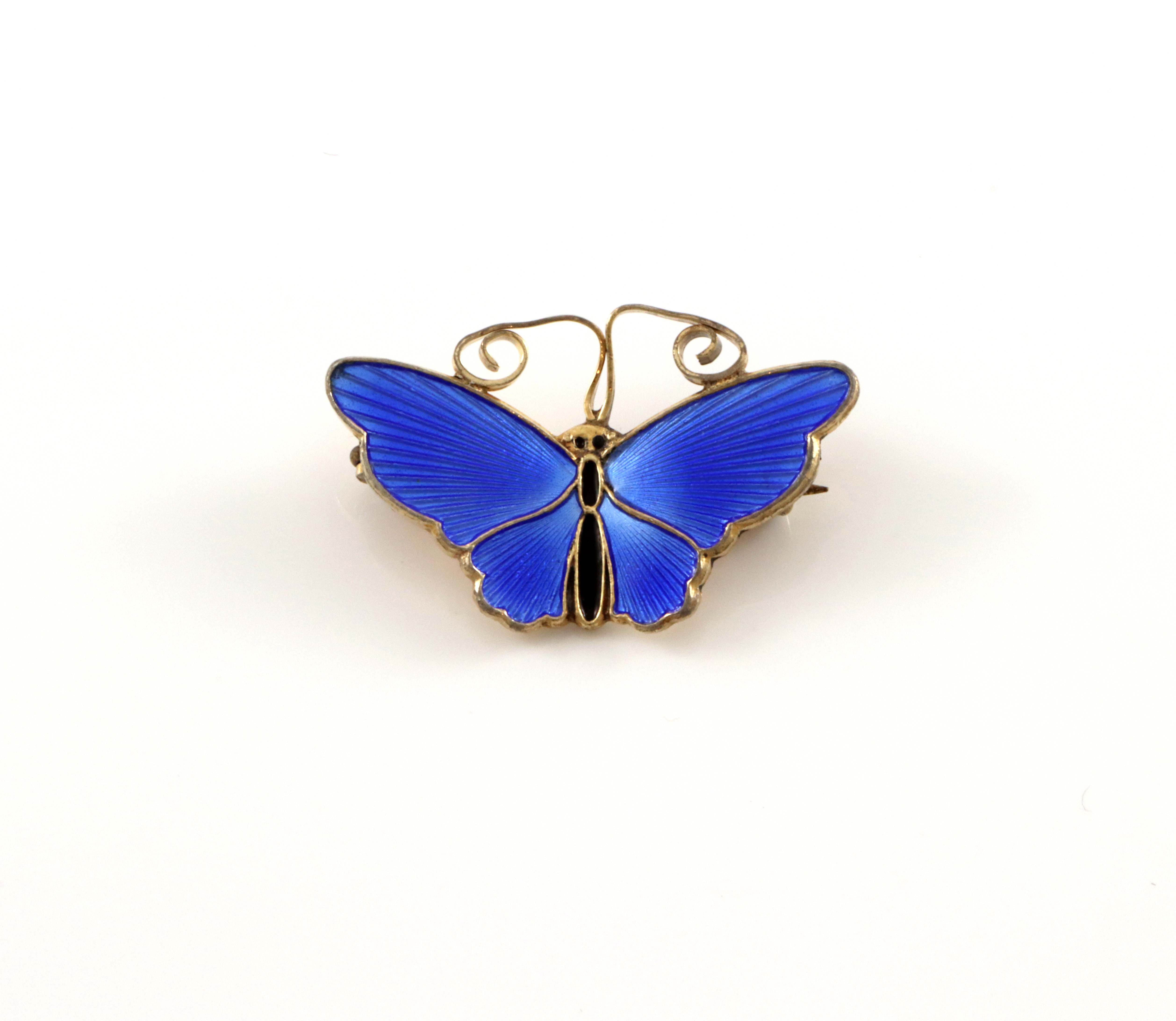 Emaljert brosje i sølv