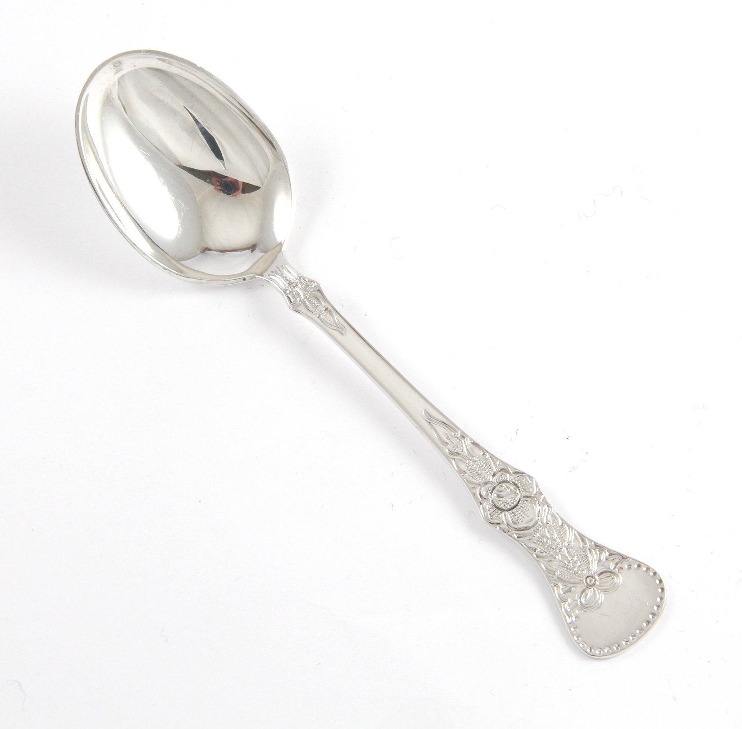 Flat Rose dessertskje i sølv