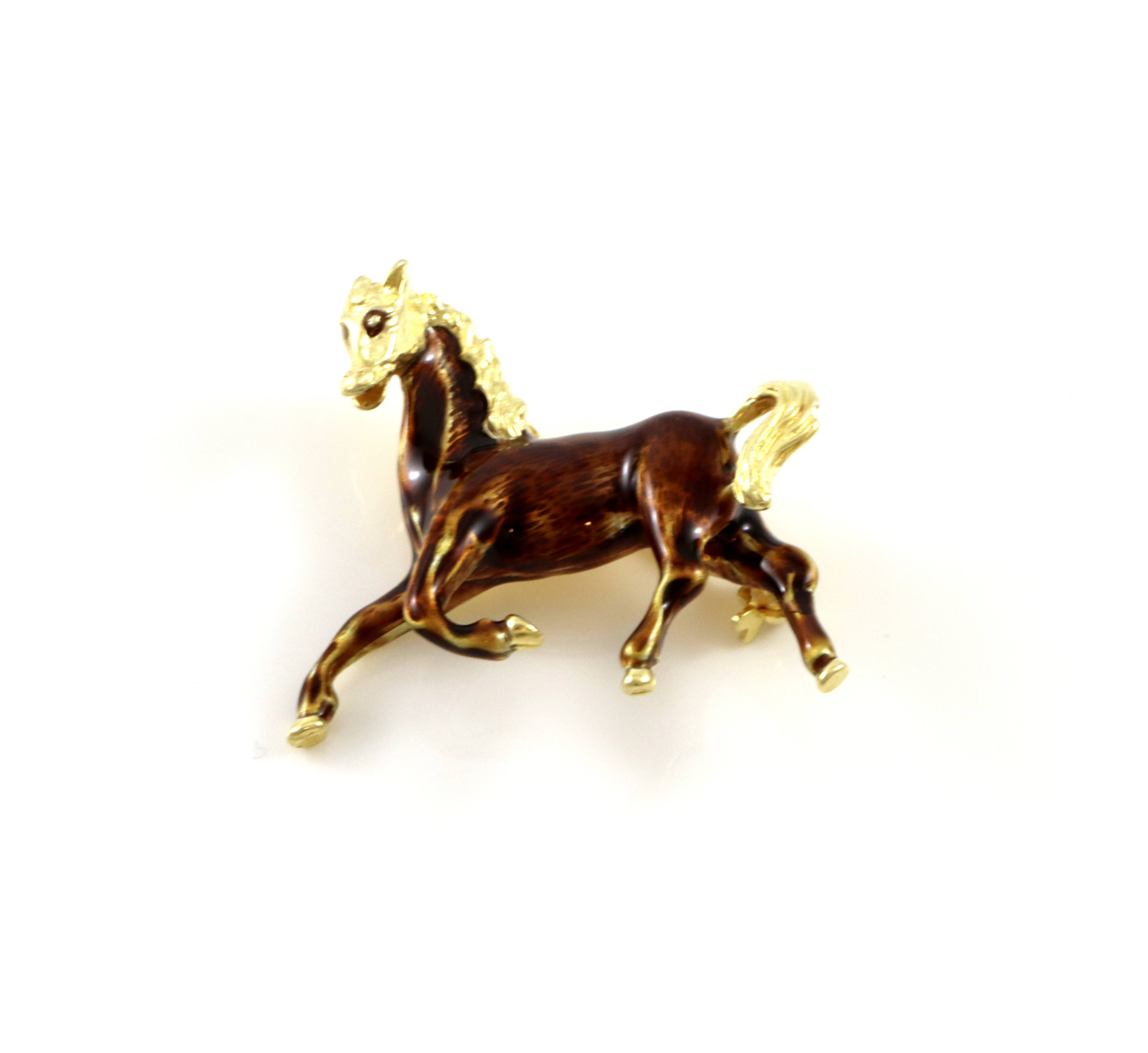 Emaljert brosje i sølv