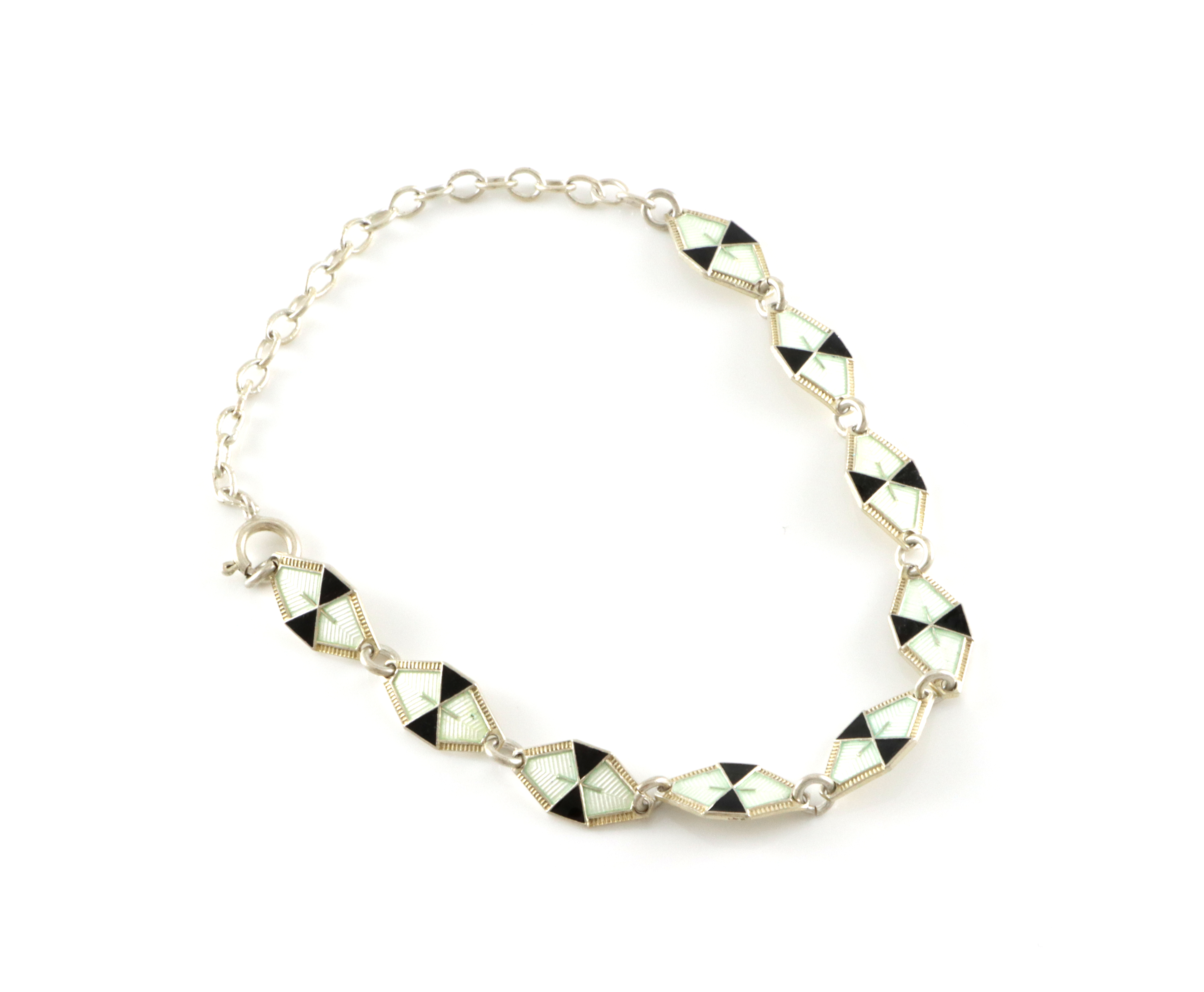 Emaljerte armlenker i sølv