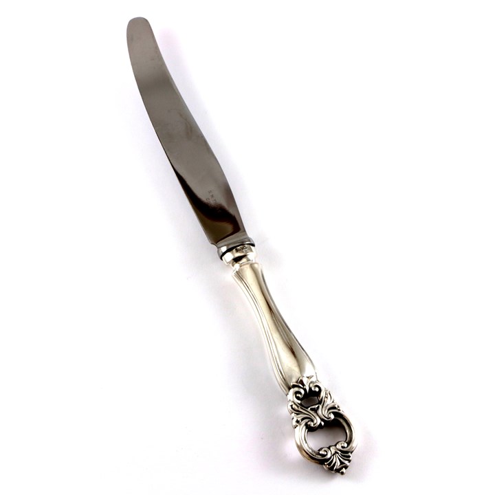 Barokk II stor spisekniv i sølv