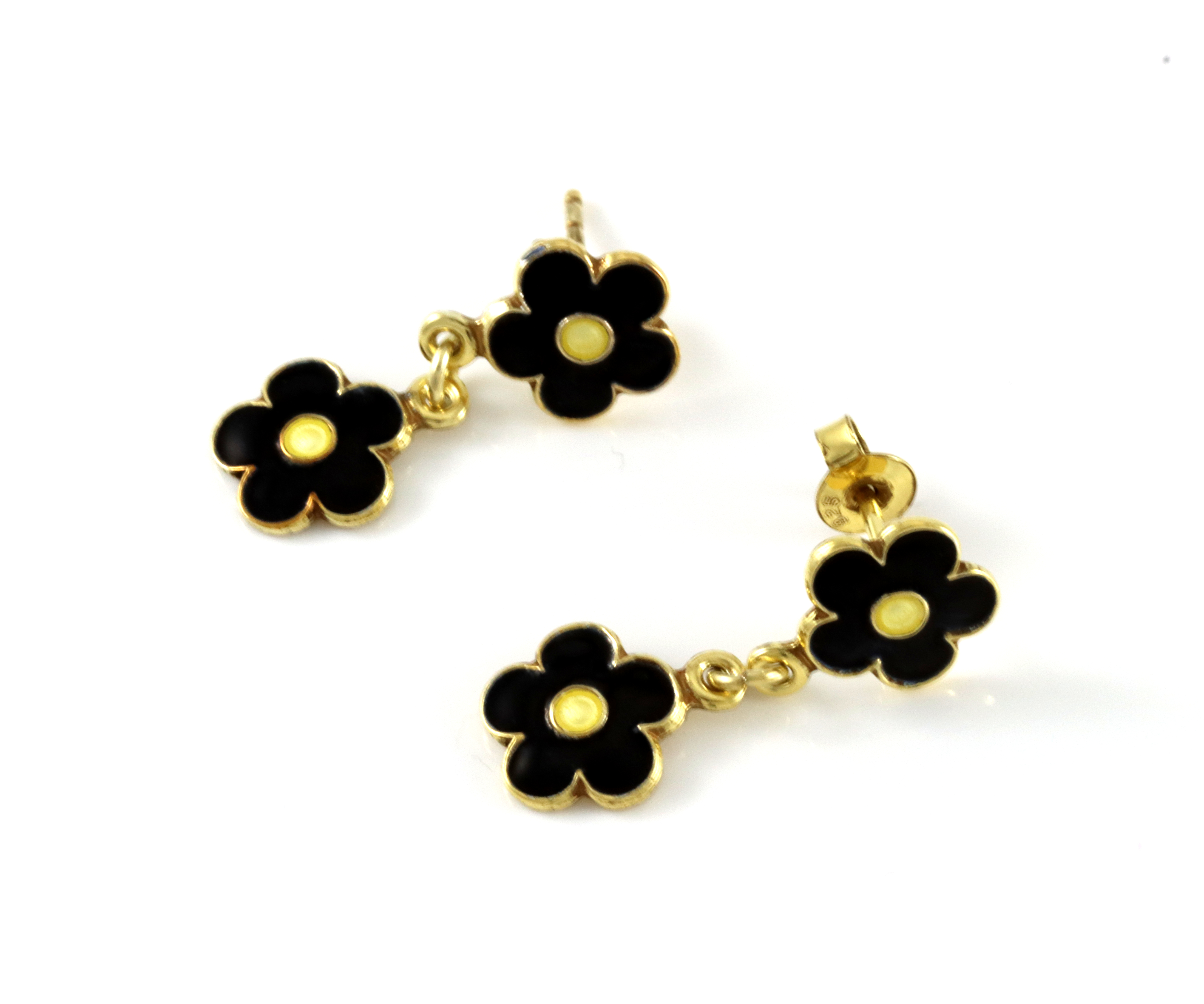 Emaljert ørepynt i sølv