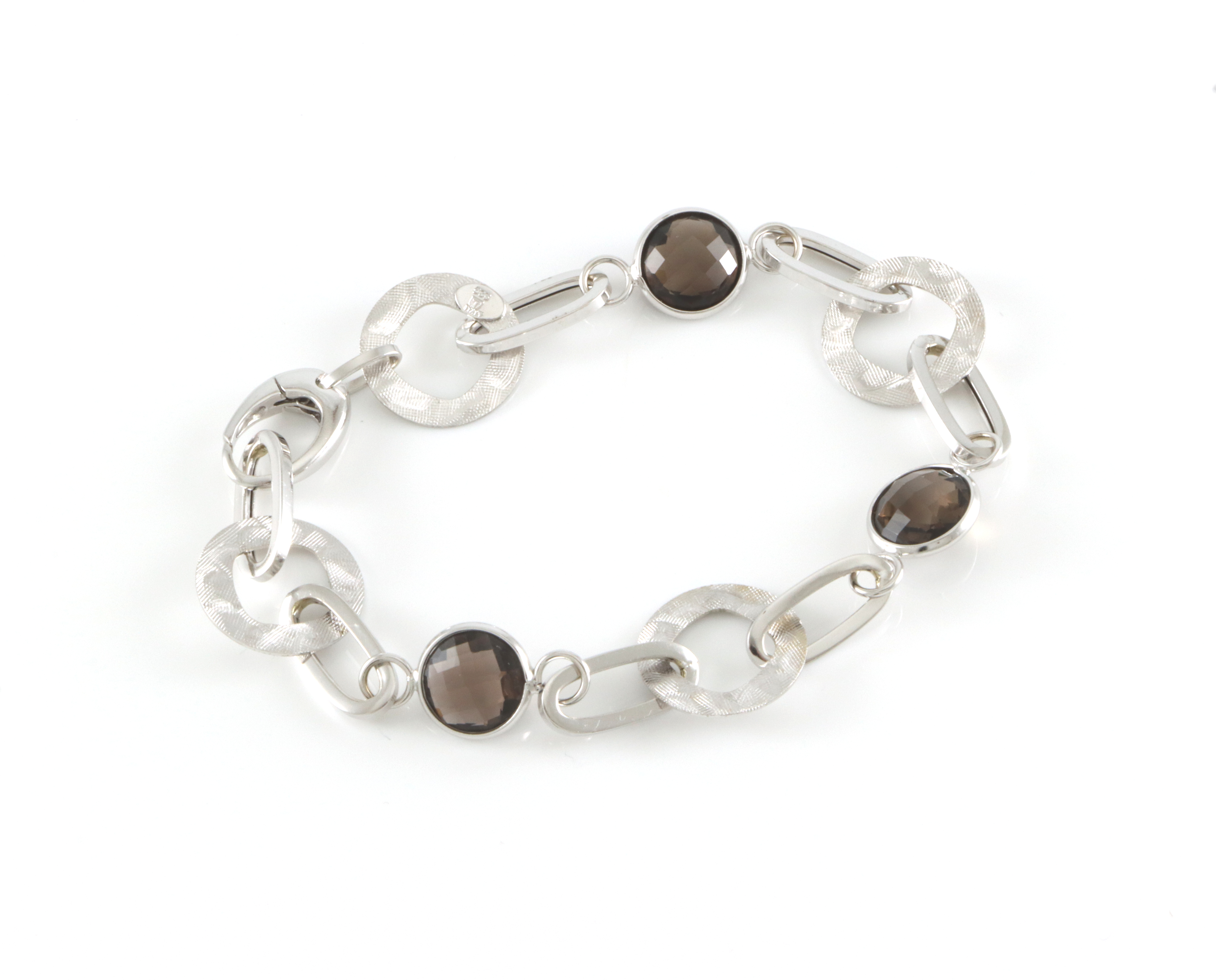 Nydelig armlenke med røykkvarts. 21 cm