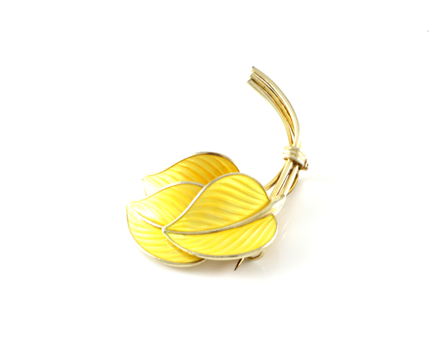 Emaljert brosje i sølv