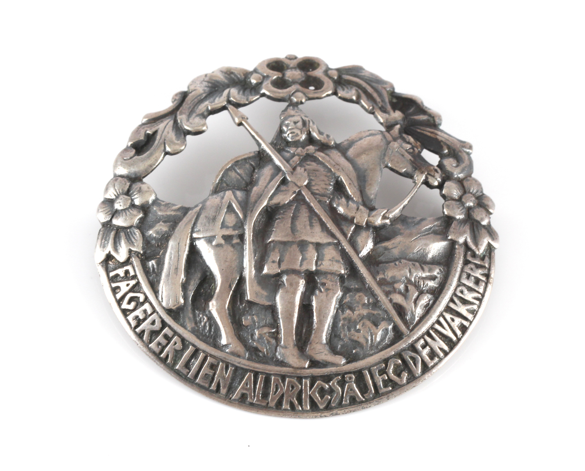 Nasjonalromantisk brosje i sølv