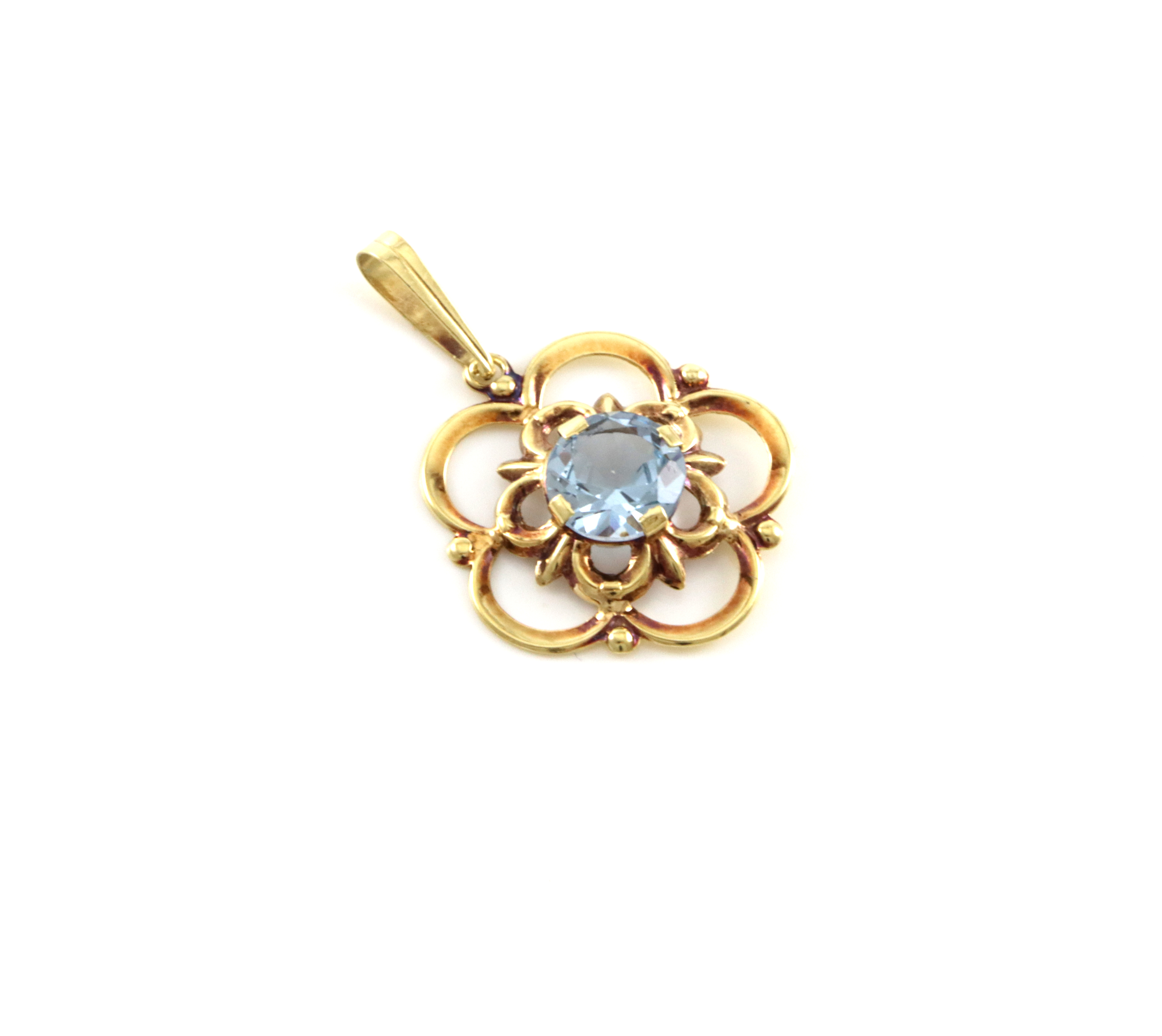 Anheng med lyseblå stein