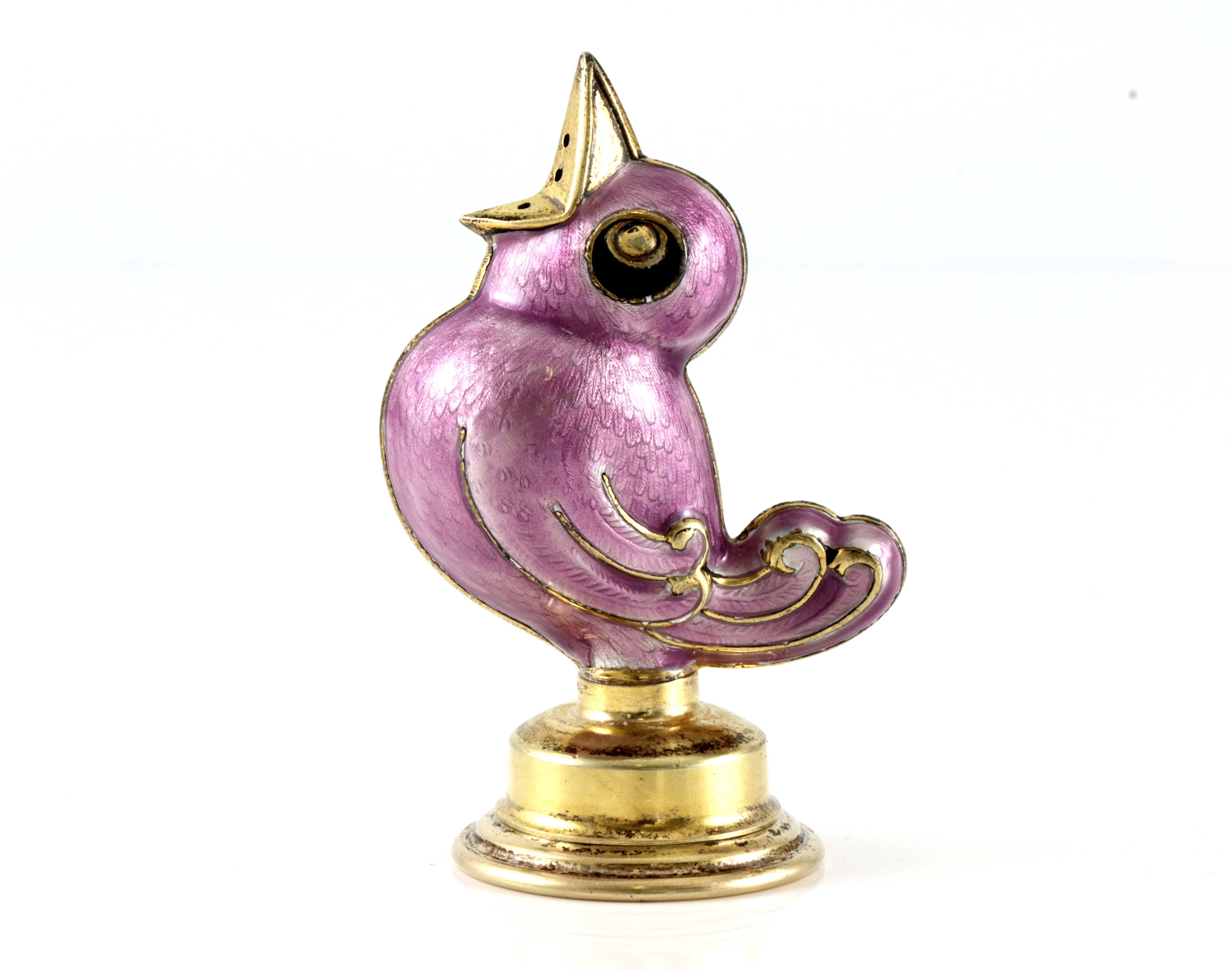 Saltbøsse i sølv og emalje