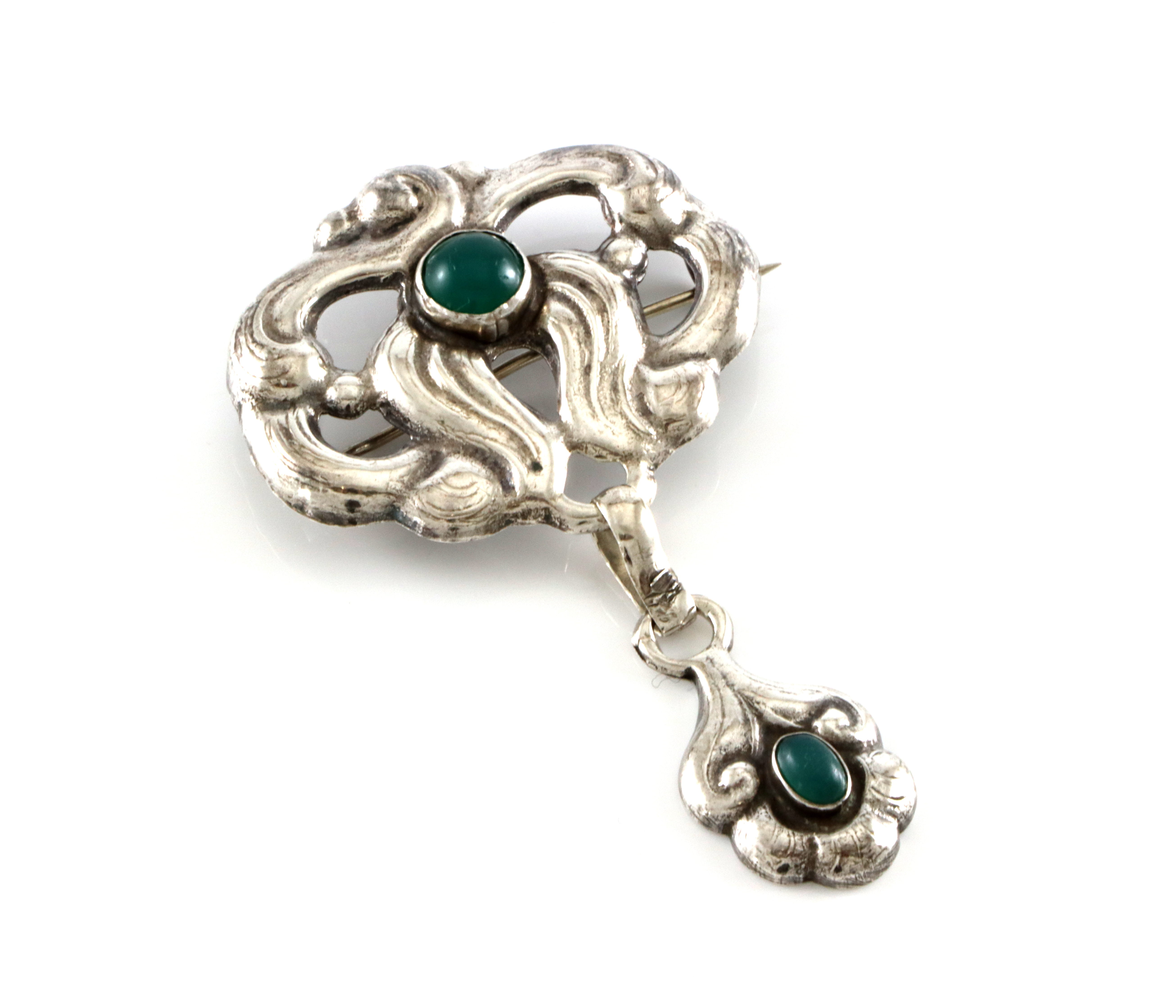 Skønvirke/Jugend brosje i 830 sølv