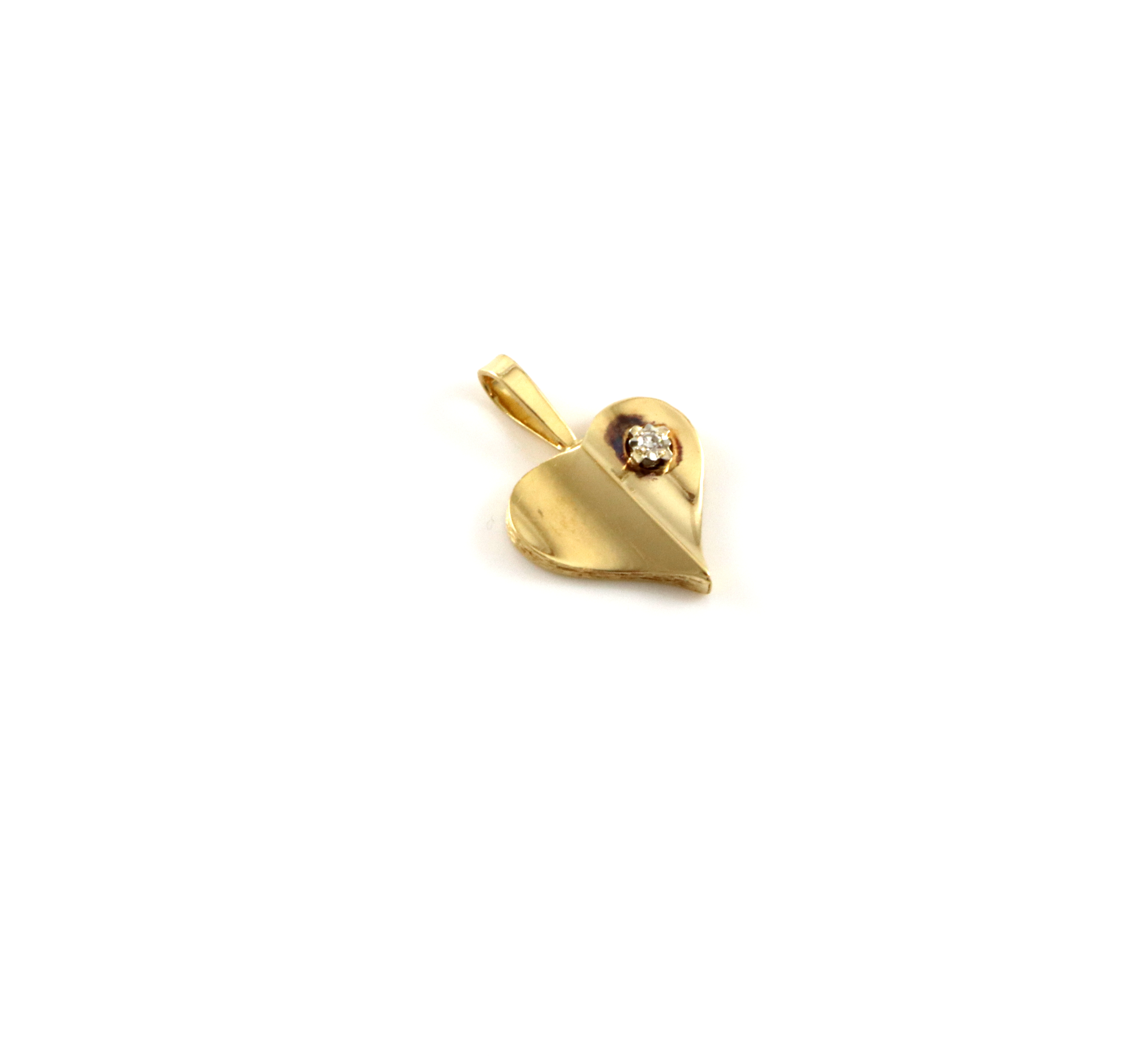Hjerte med liten diamant. Anheng. Homstvedt, Bergen