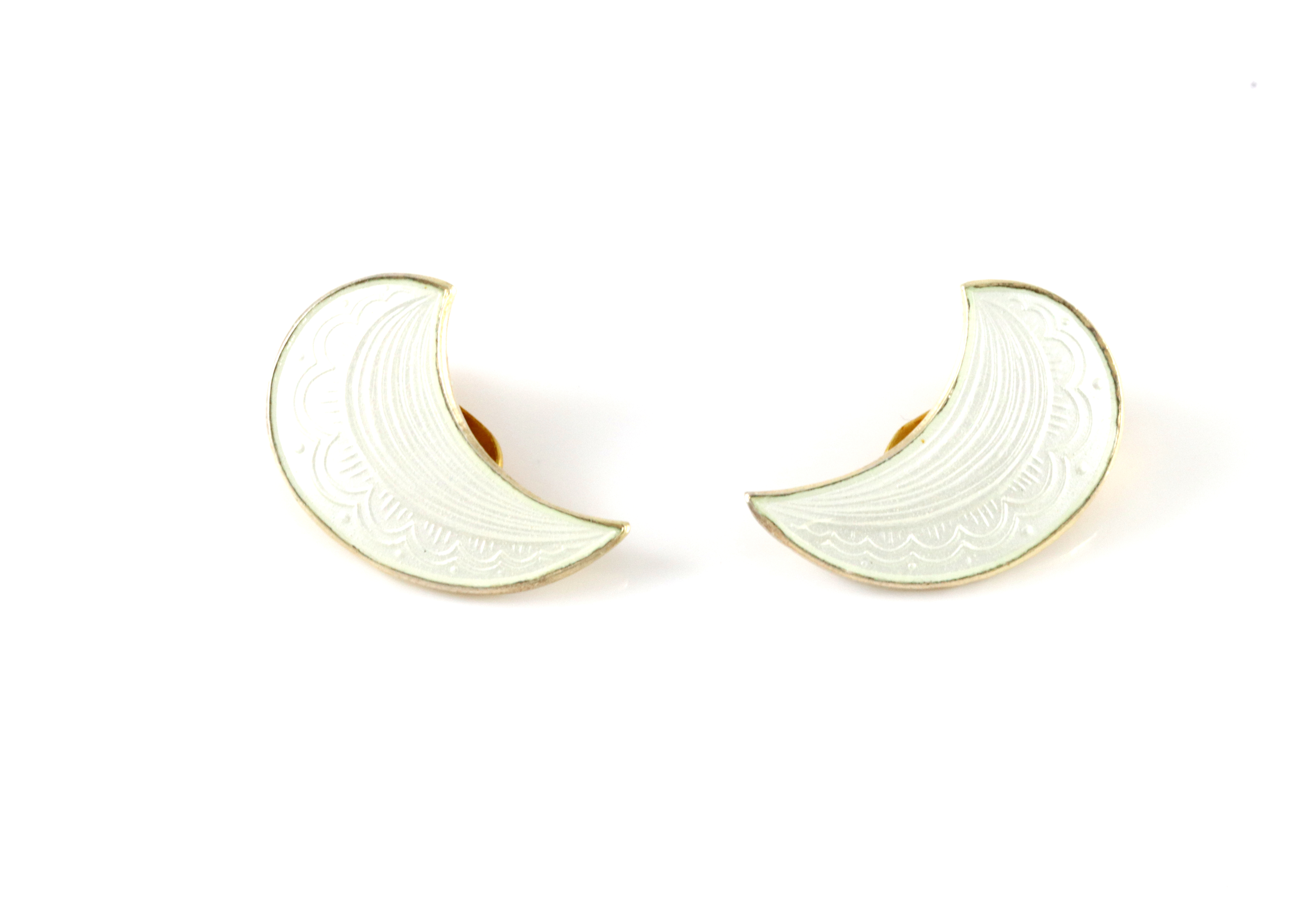 Emaljert ørepynt i sølv