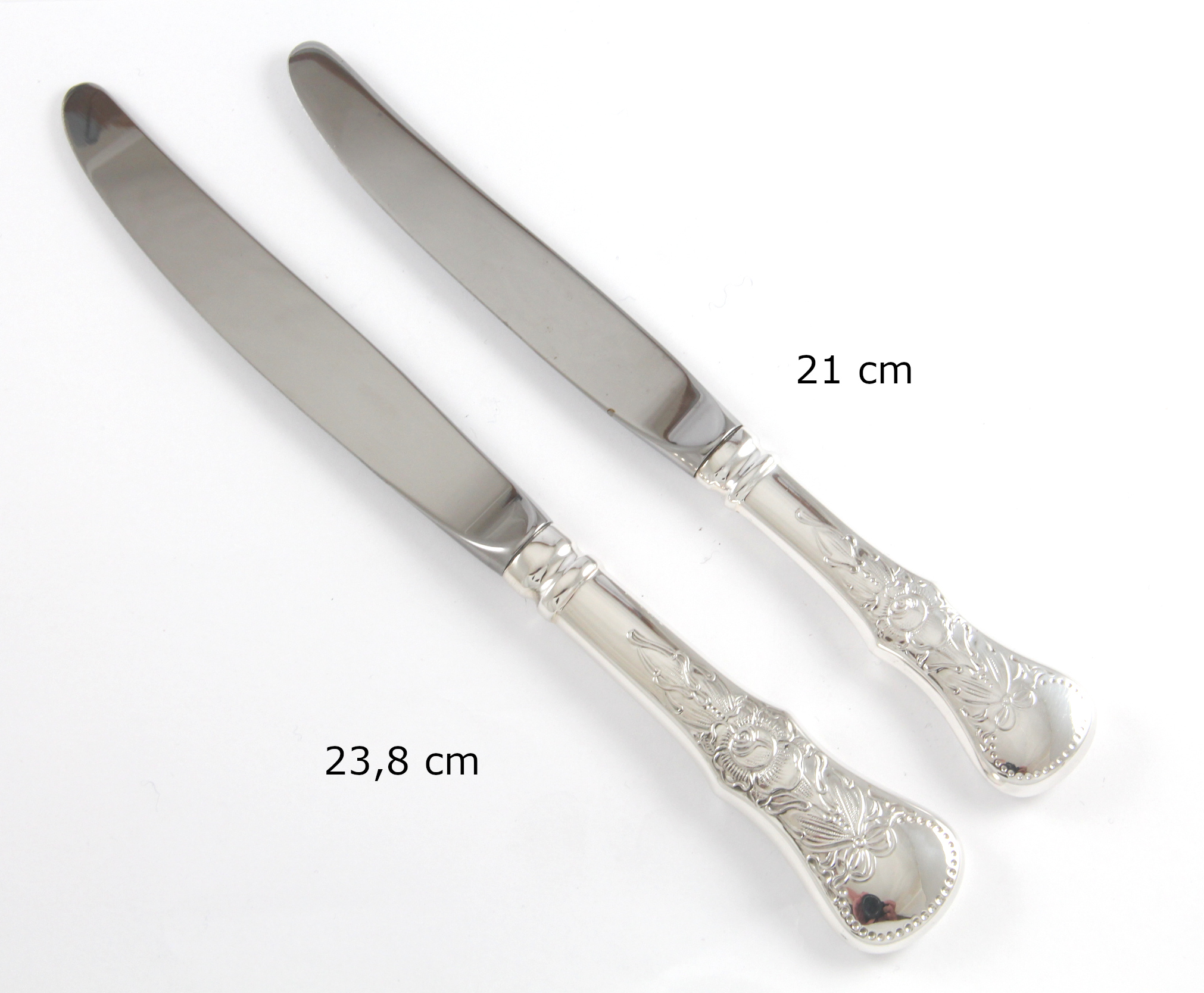 Flat Rose spisekniv i sølv