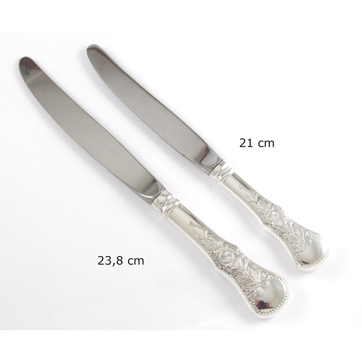 Flat Rose spisekniv i sølv