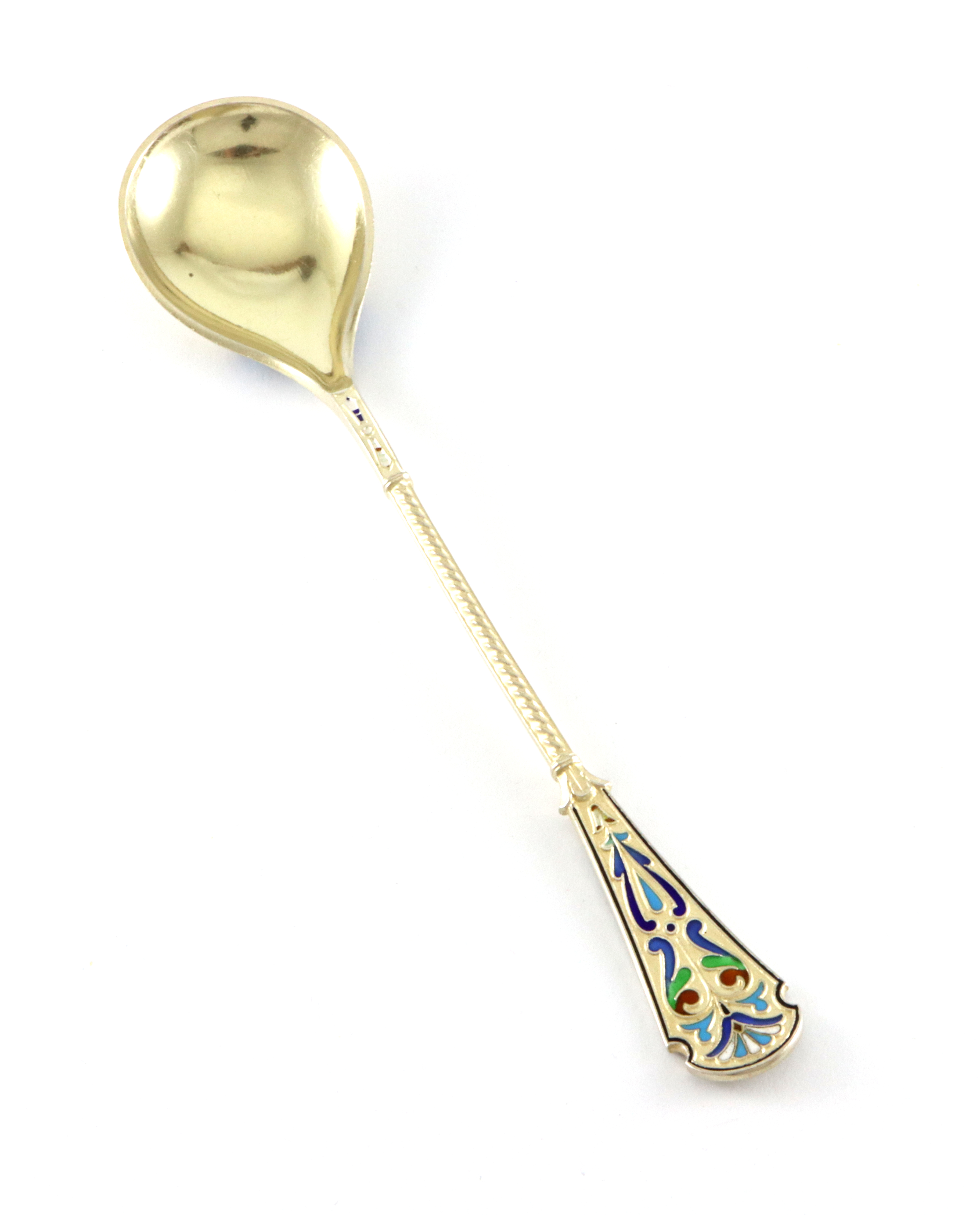 Emaljerte Serveringsdeler i sølv