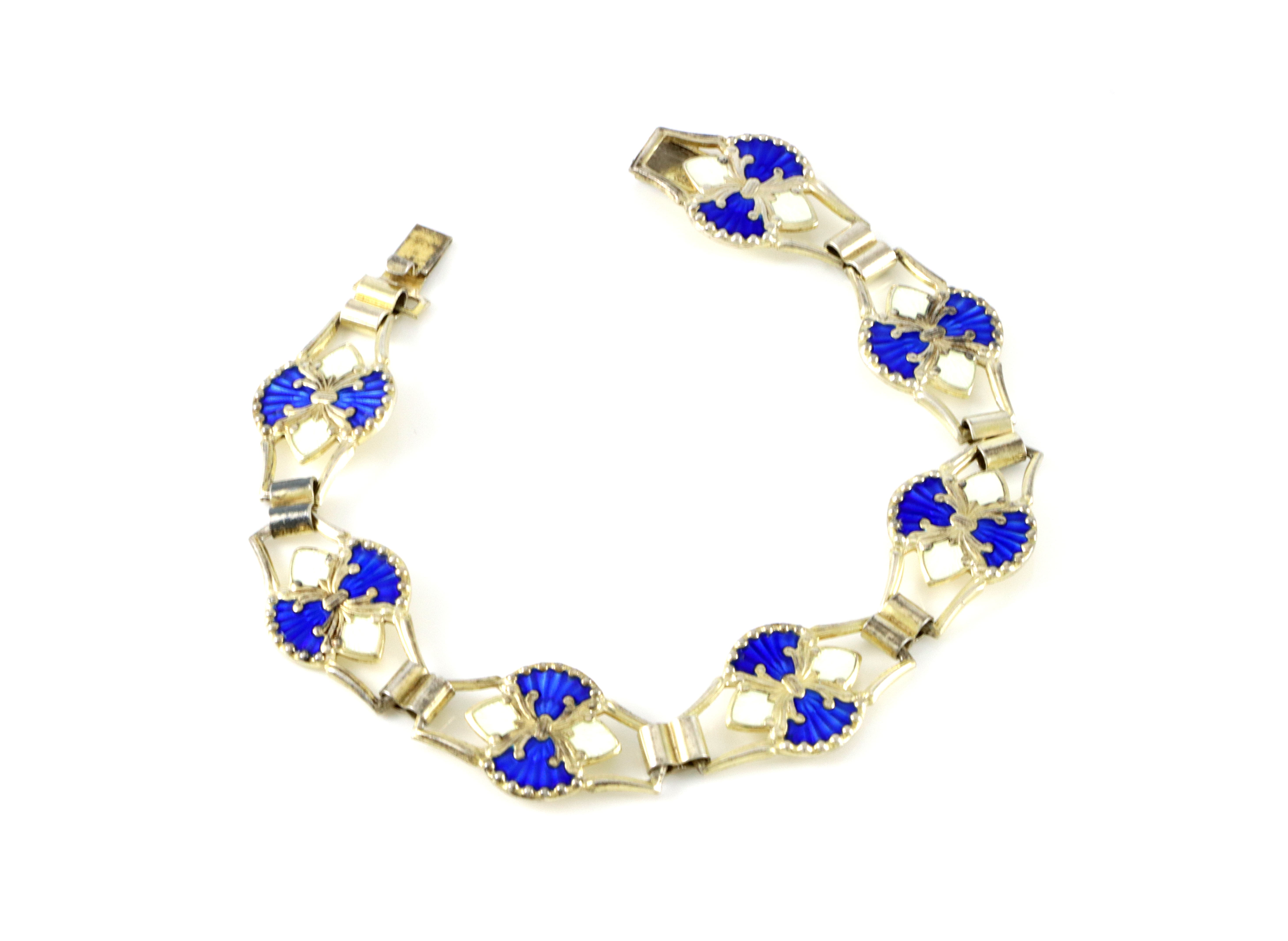 Emaljearmbånd i sølv