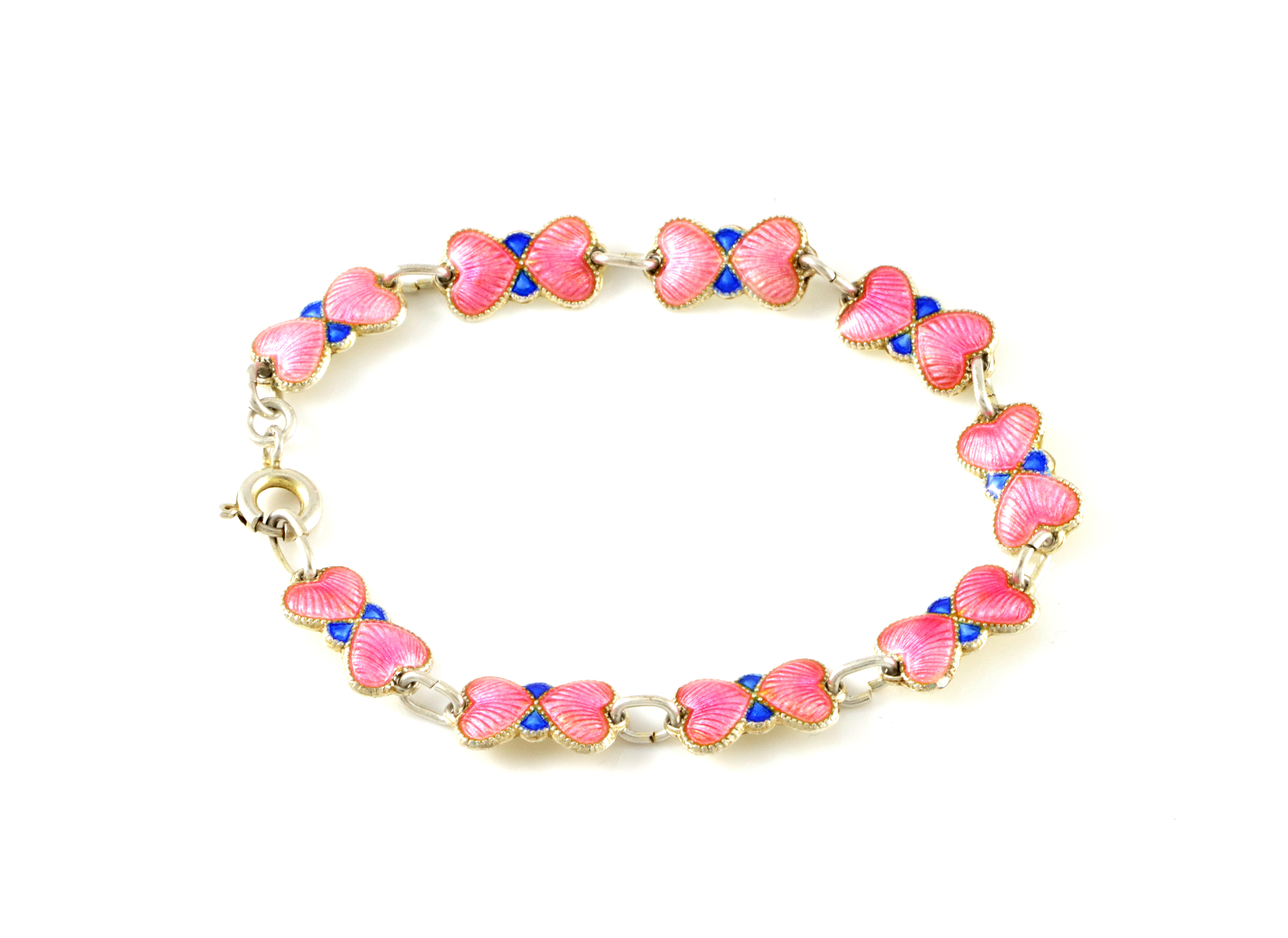 Emaljearmbånd i sølv