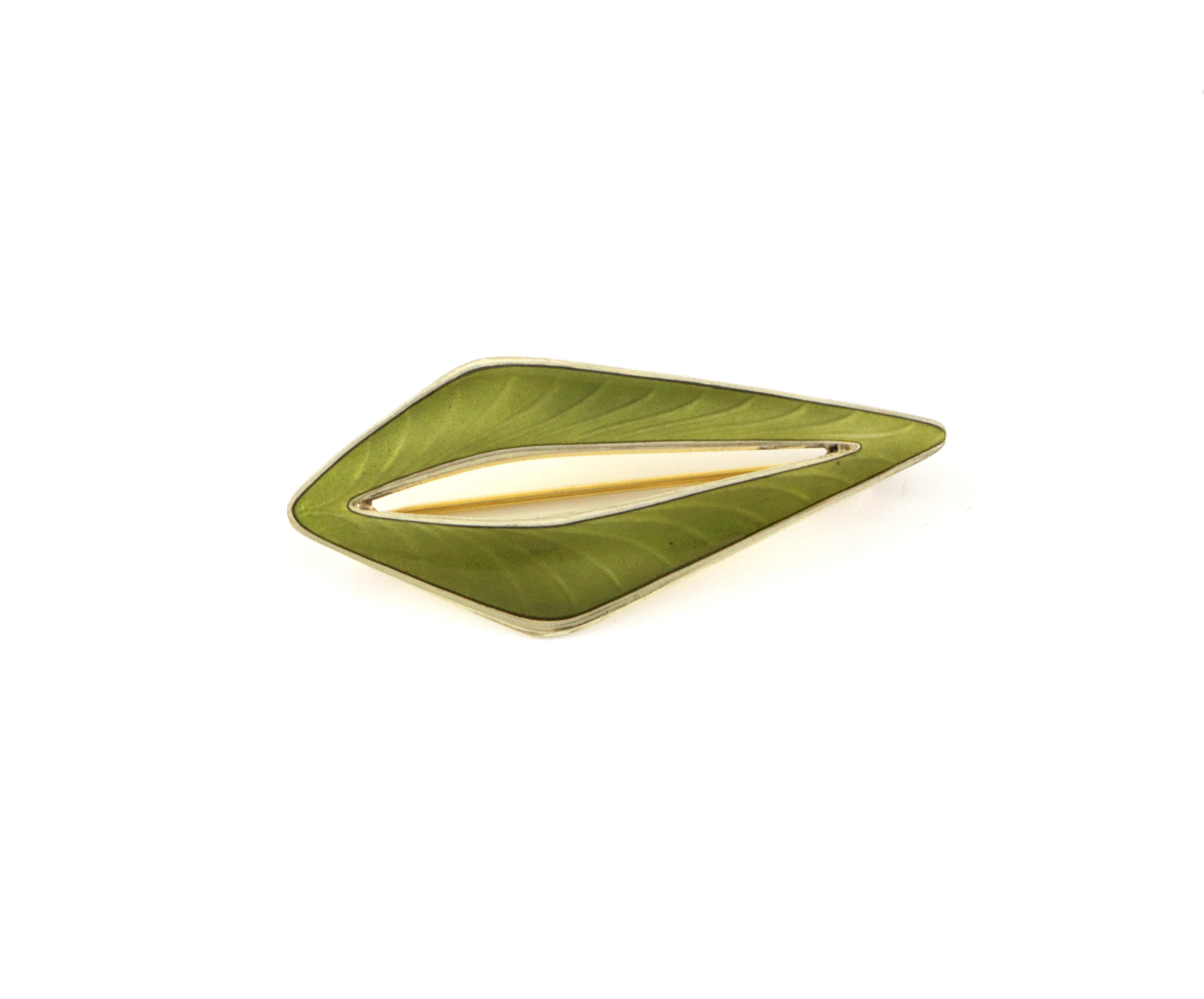 Emaljert brosje i sølv