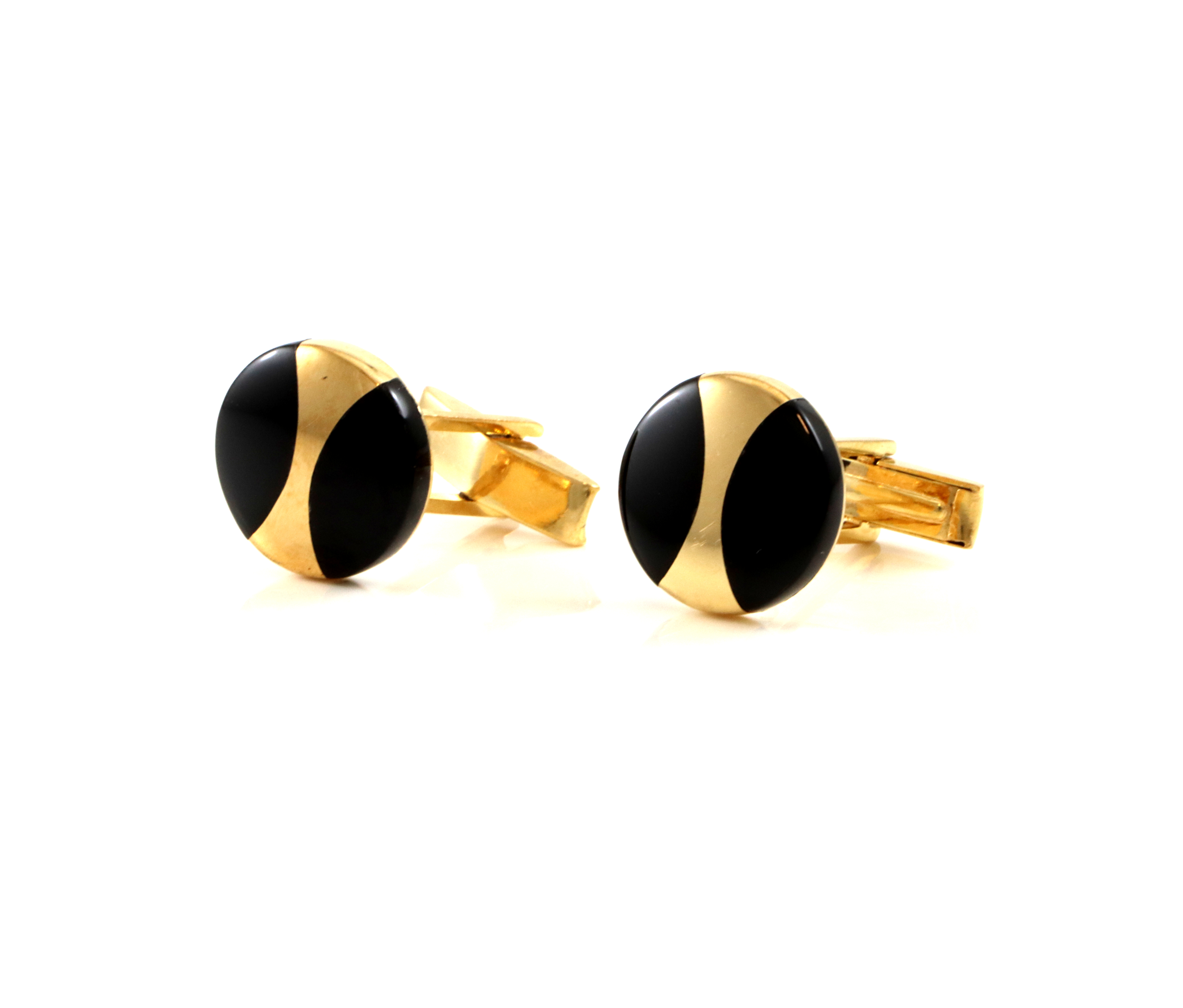 Kule mansjettknapper med onyx
