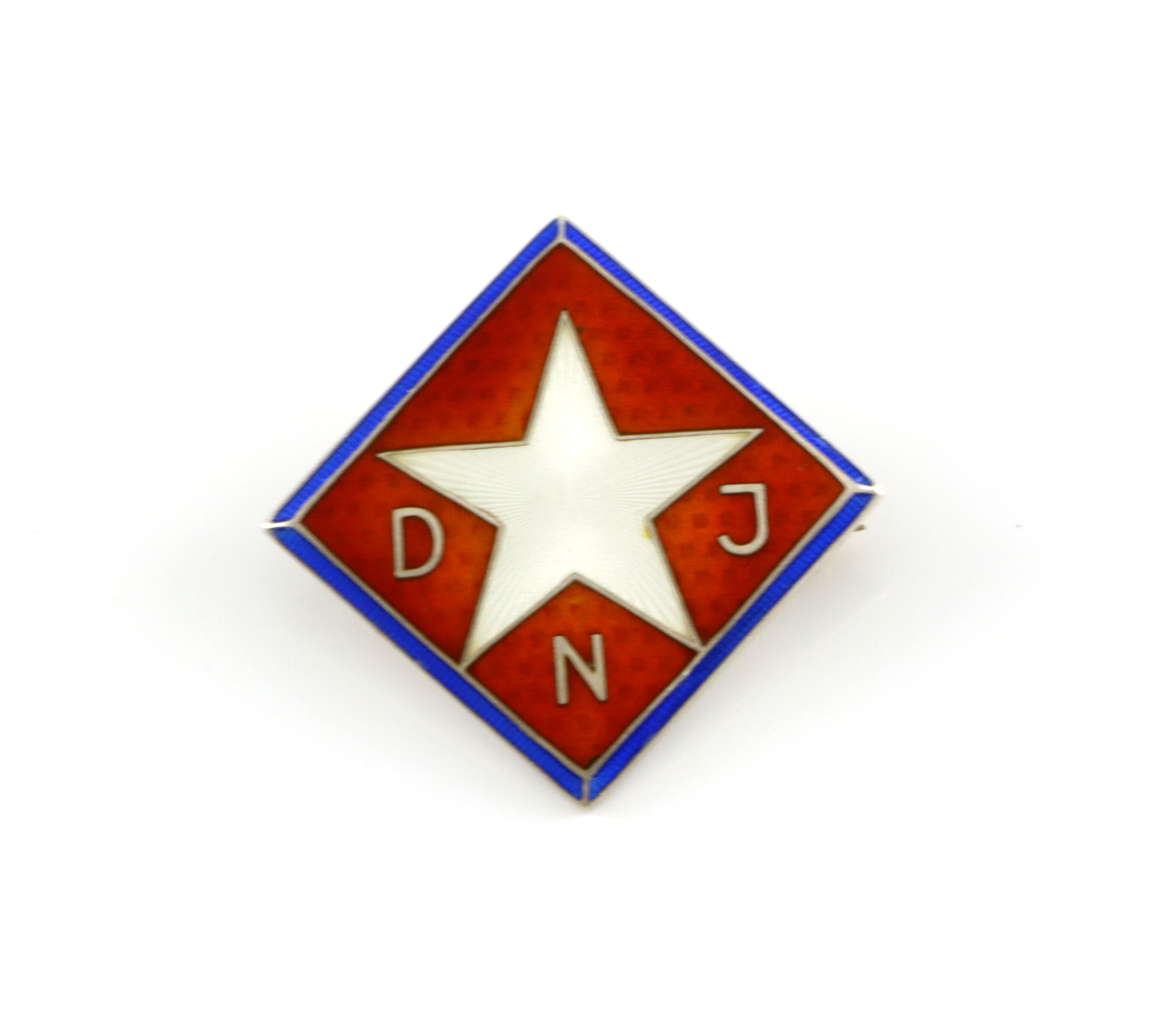 Emaljert brosje i sølv