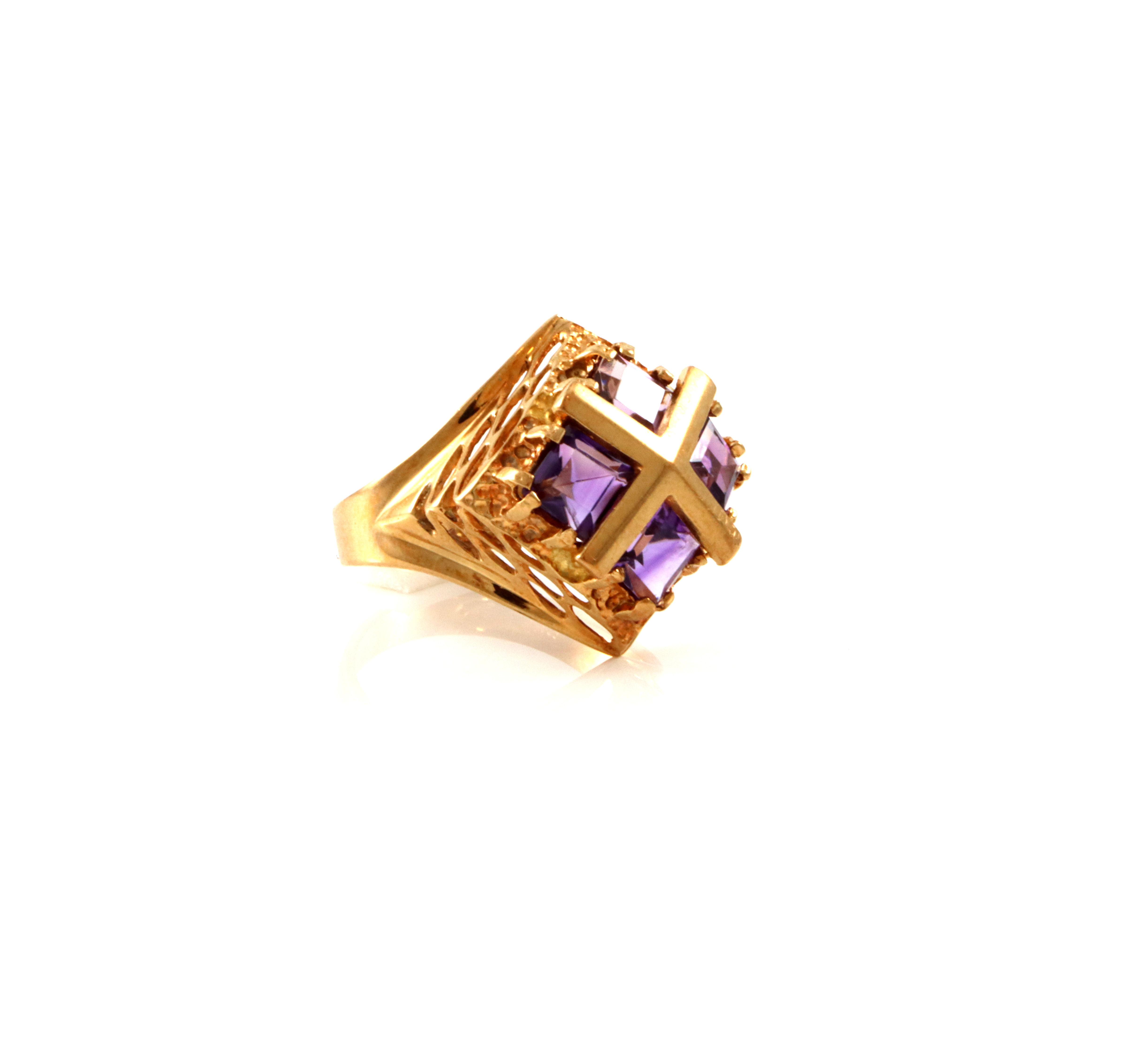 Morsom retro ring med ametyst. Nils Elvik