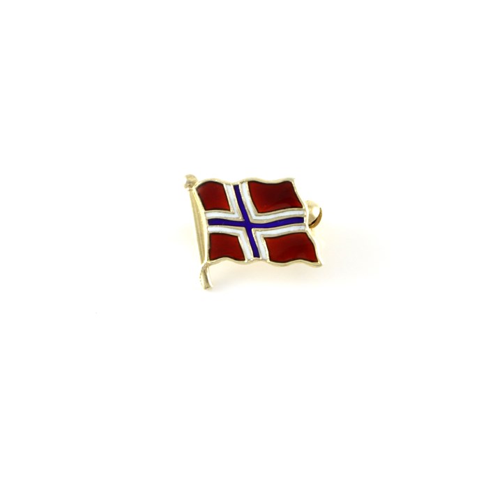 Emaljert brosje i sølv