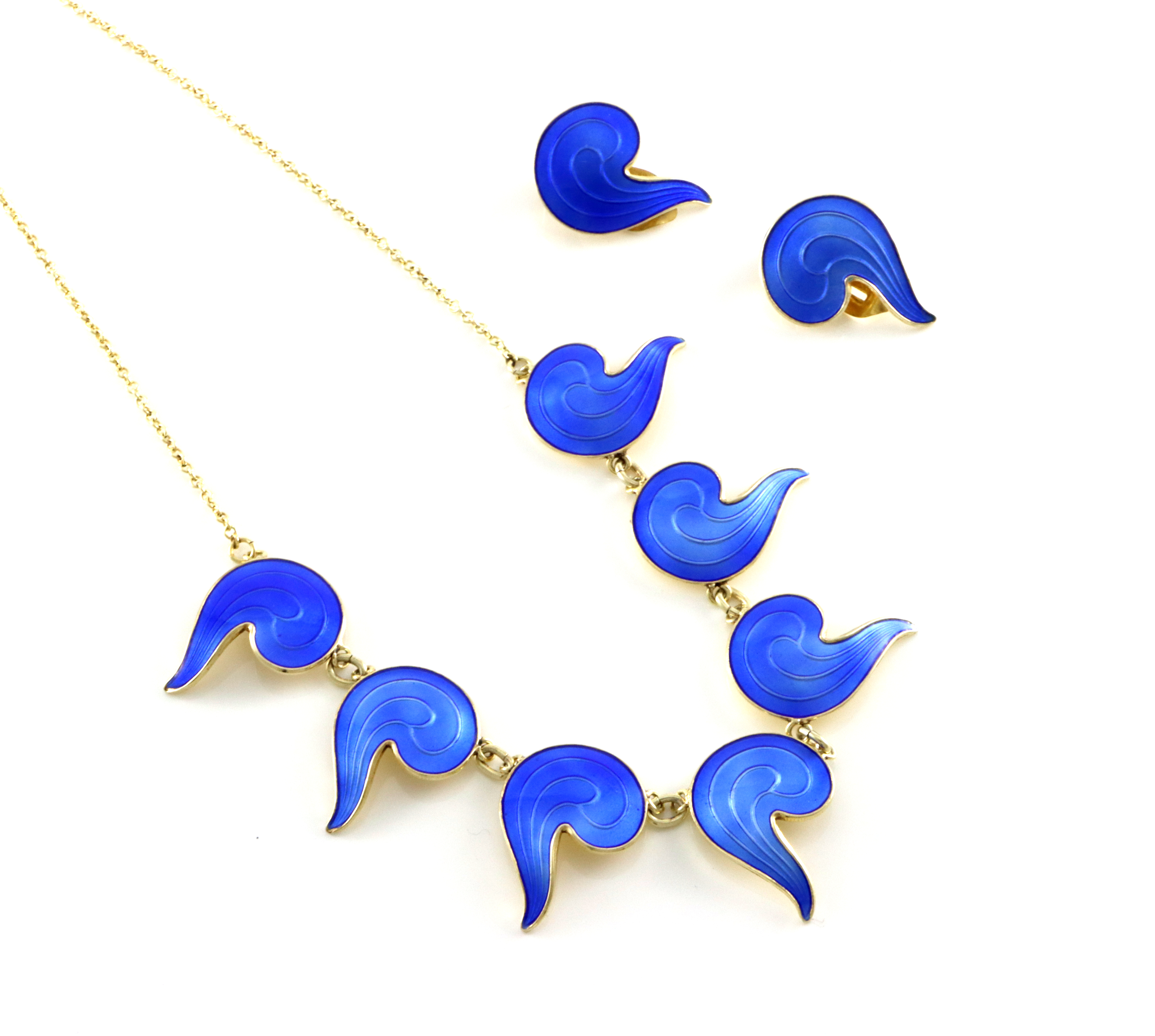 Smykkesett i 925 Sølv og emalje