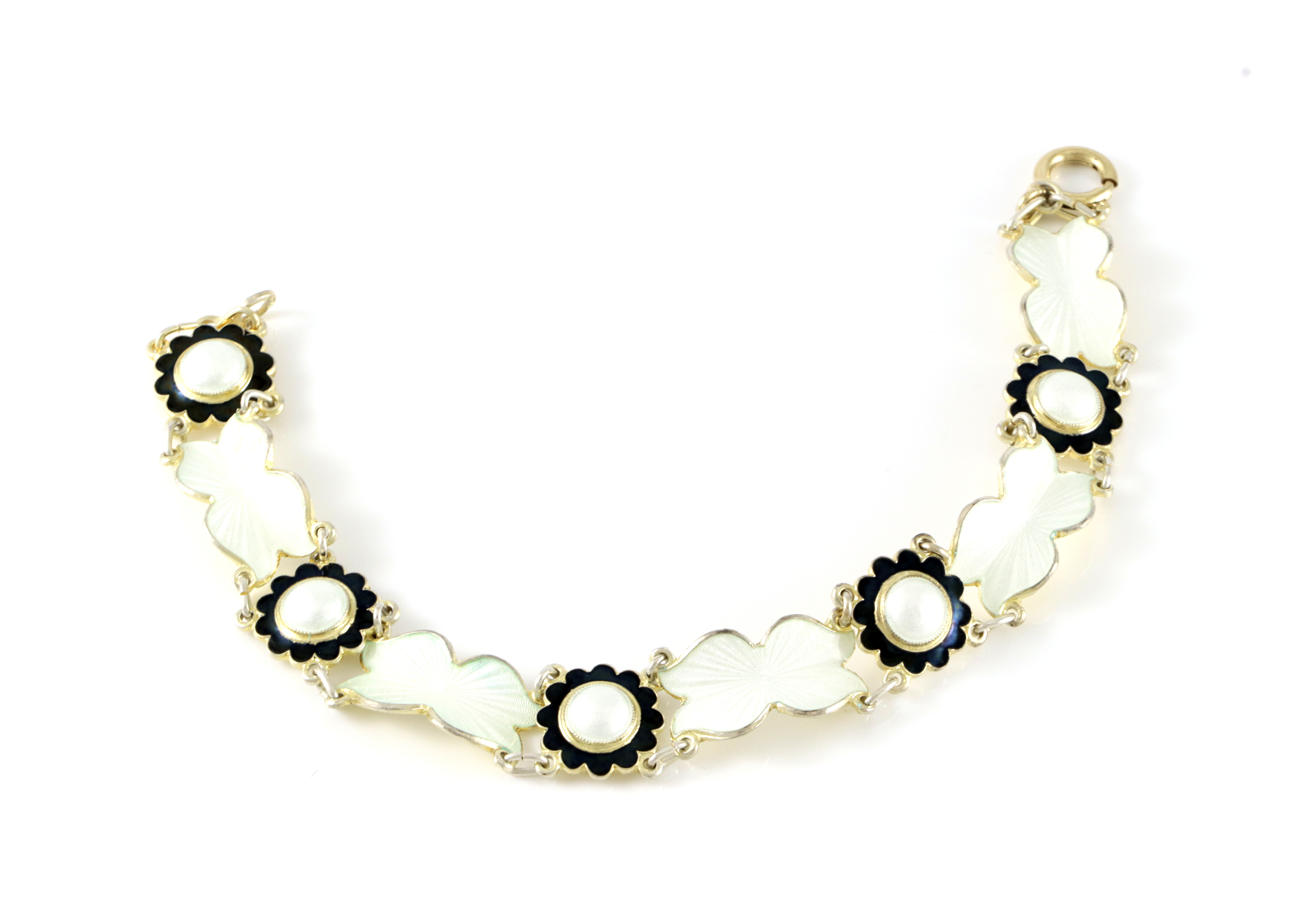 Emaljearmbånd i sølv