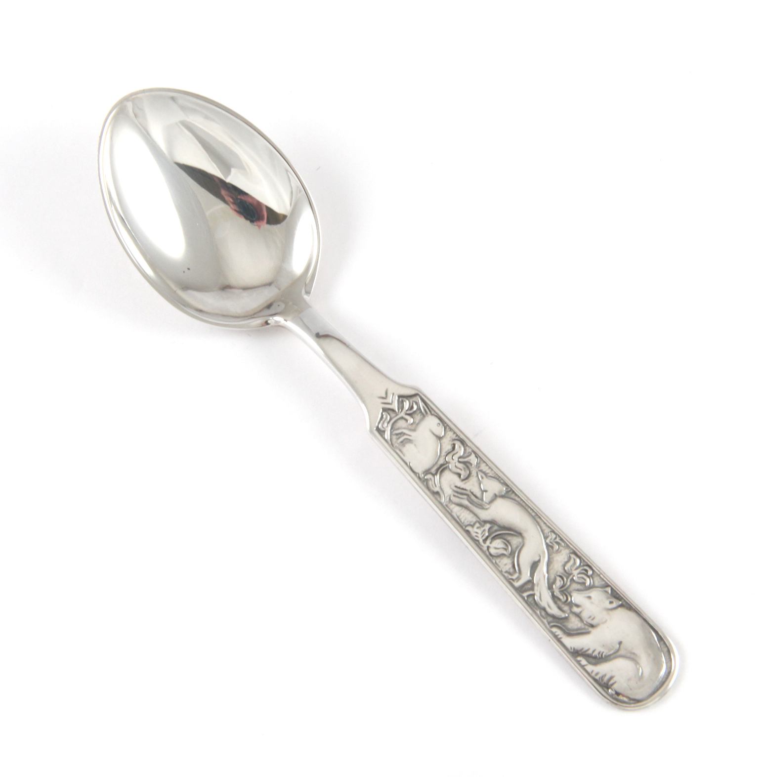 Rev, bjørn, hare barnebestikk i sølv