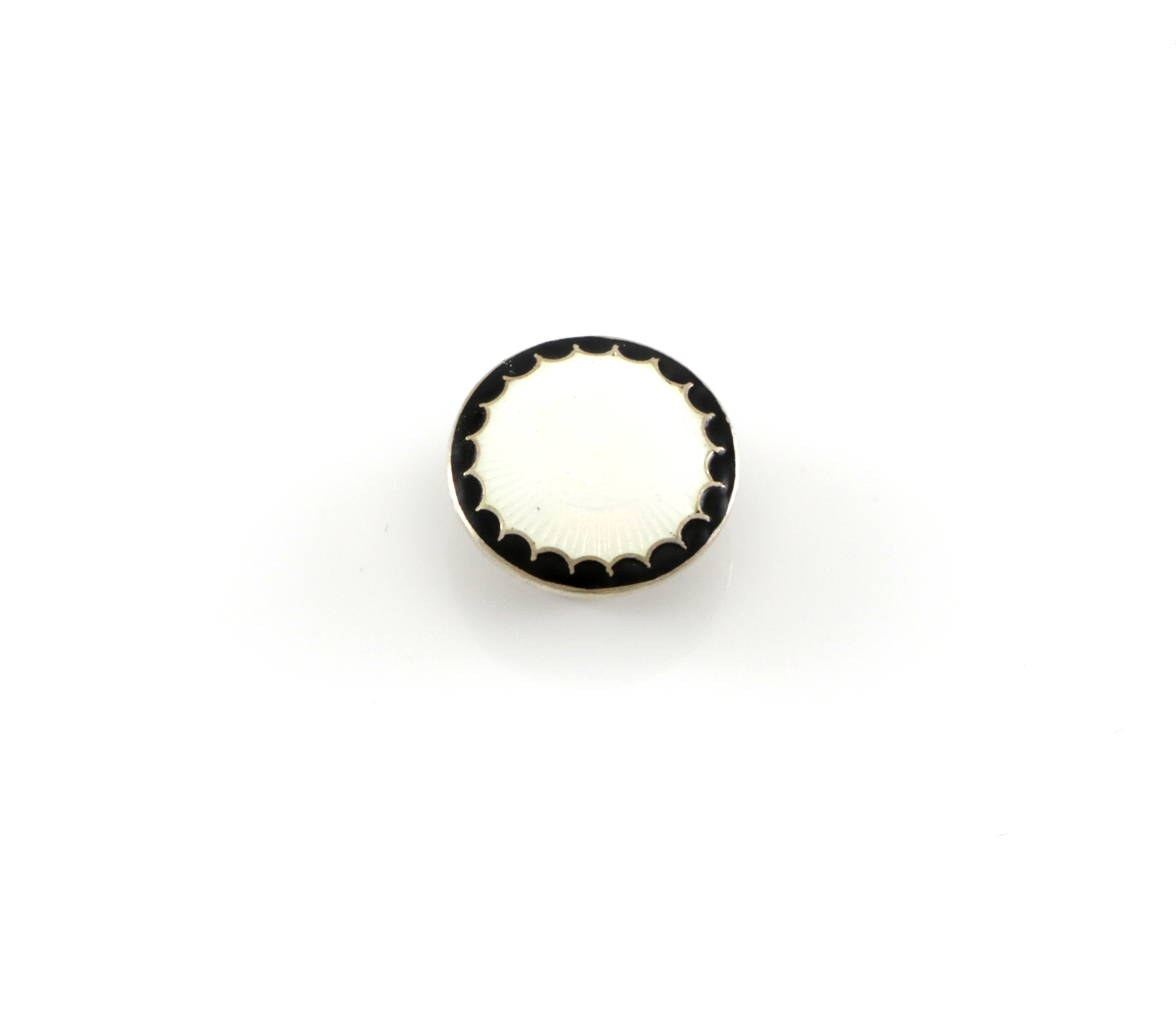 Emaljert skjorteknapp i sølv