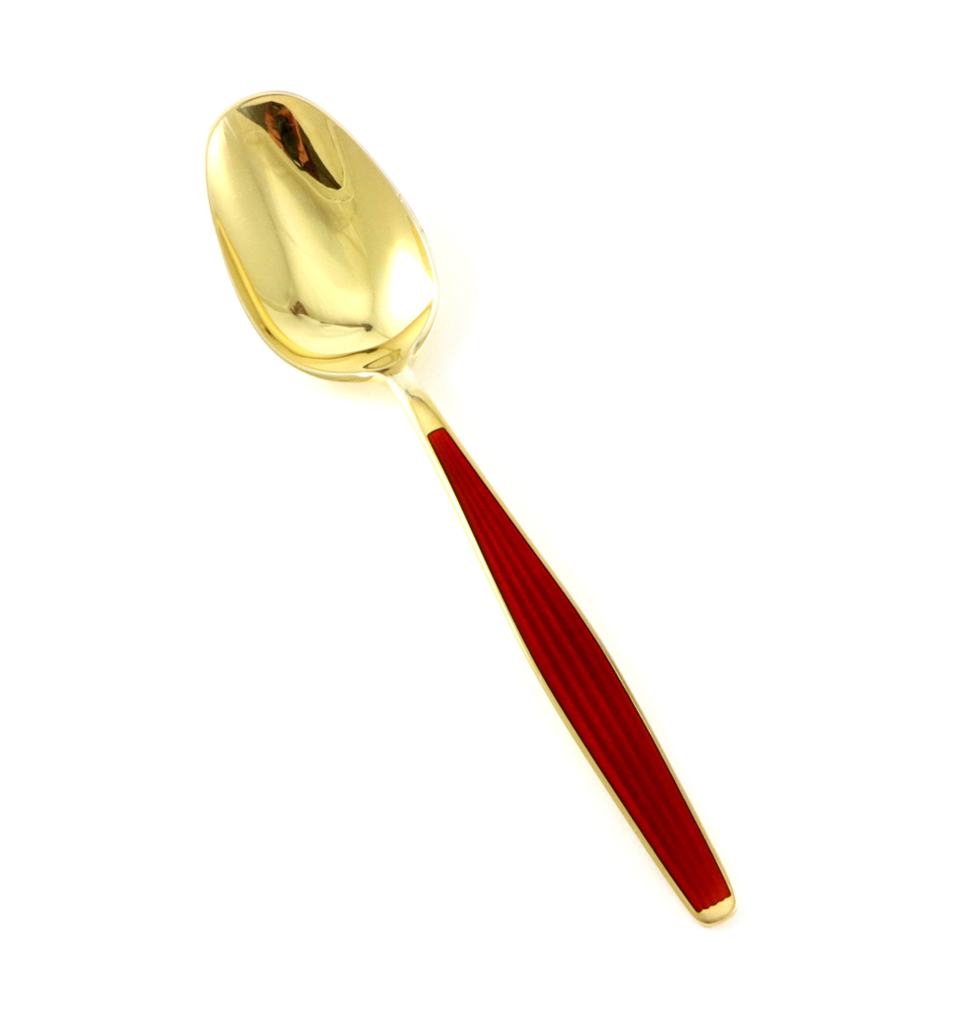 Emaljert dessertbestikk i sølv