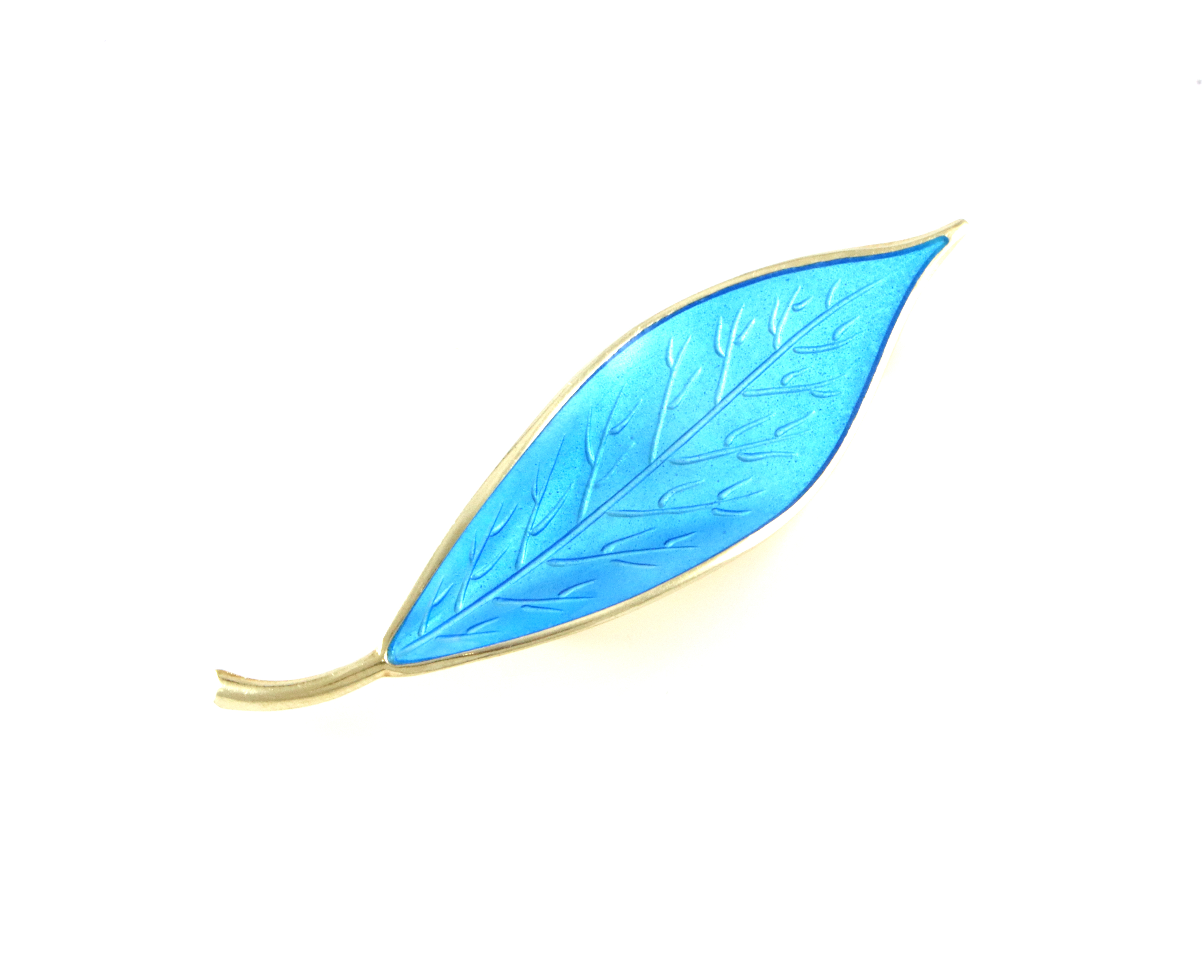 Emaljert brosje i sølv