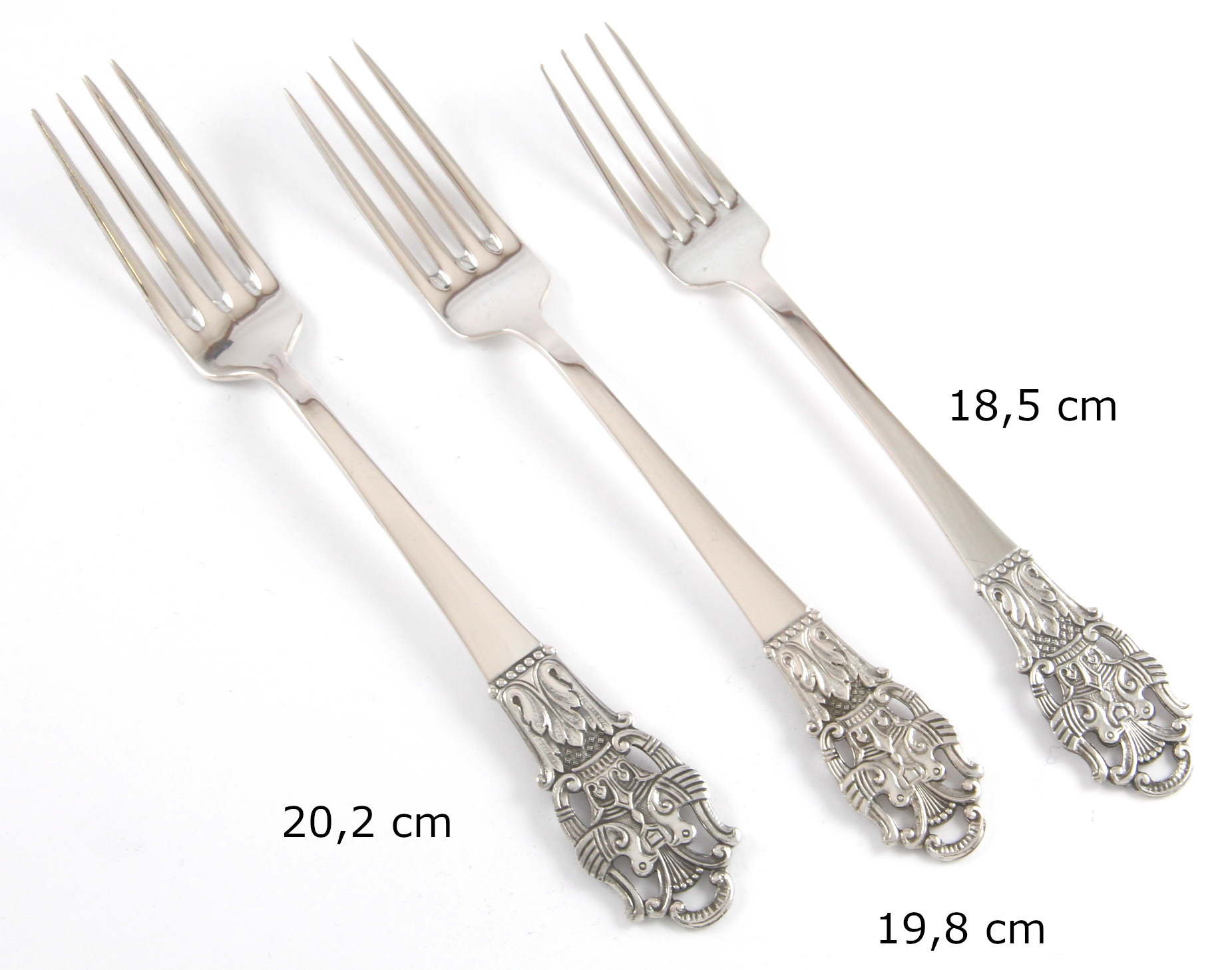 Diplomat spisegaffel i sølv