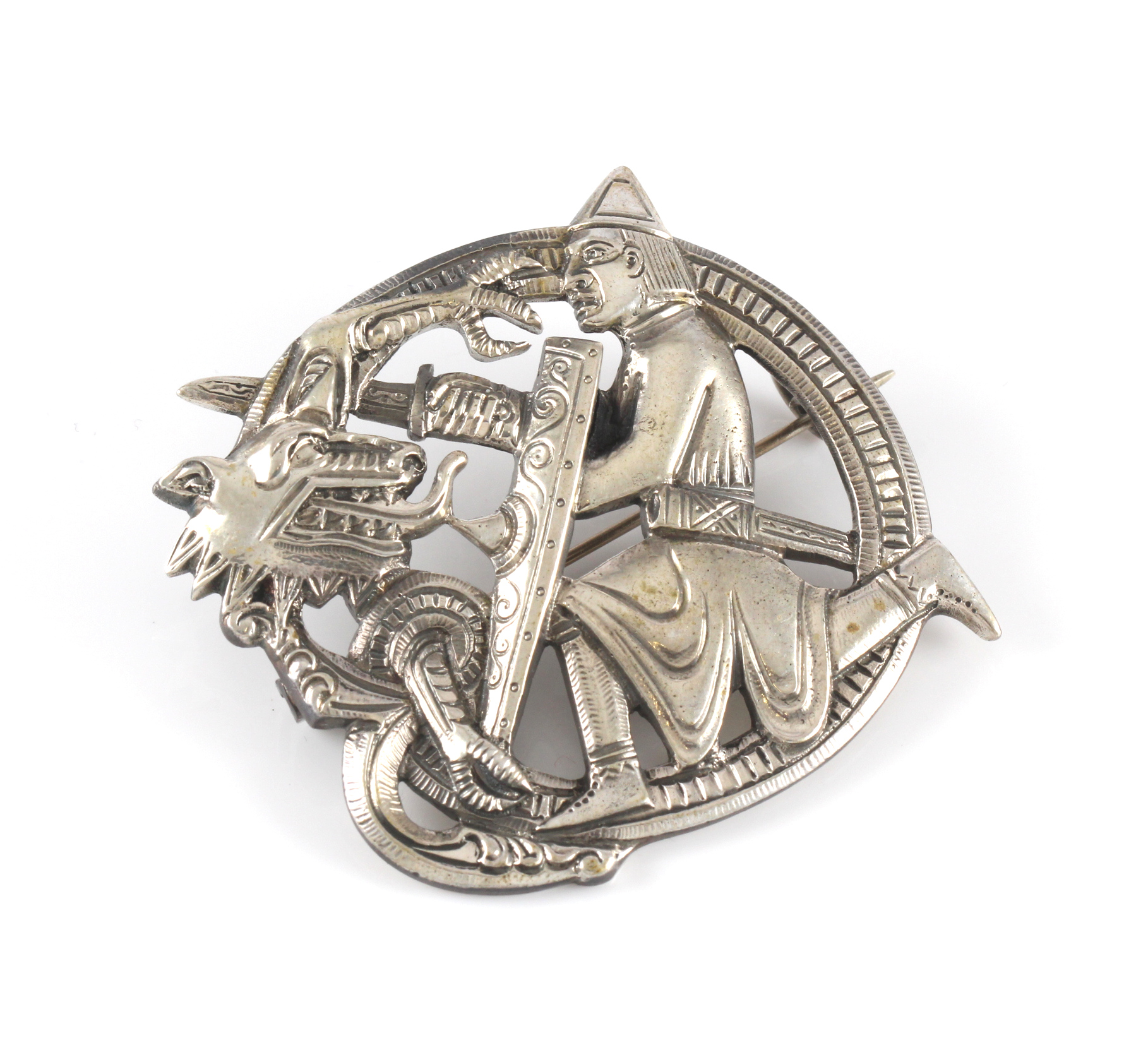 Nasjonalromantisk brosje i sølv