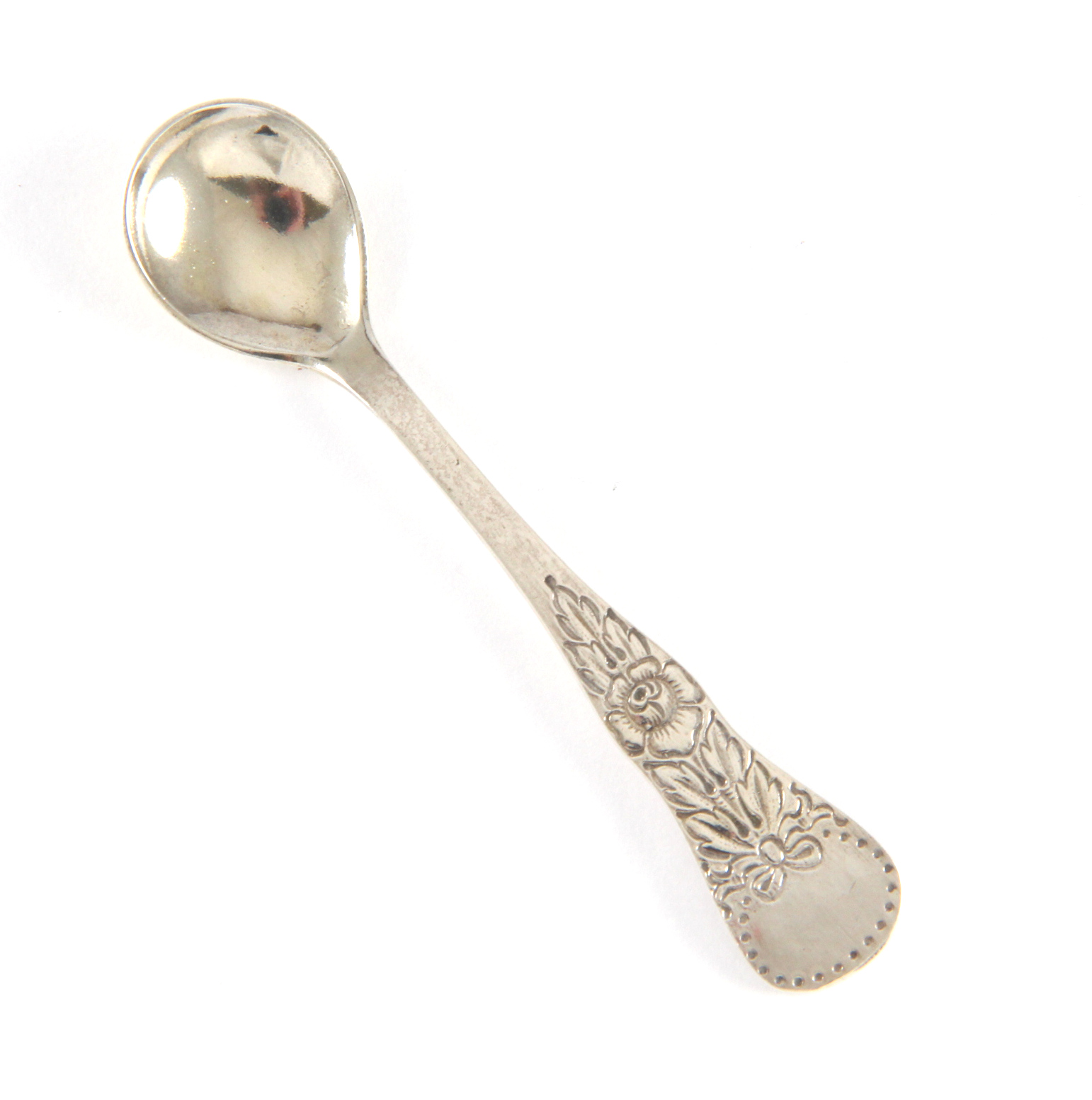 Flat Rose saltskje i sølv