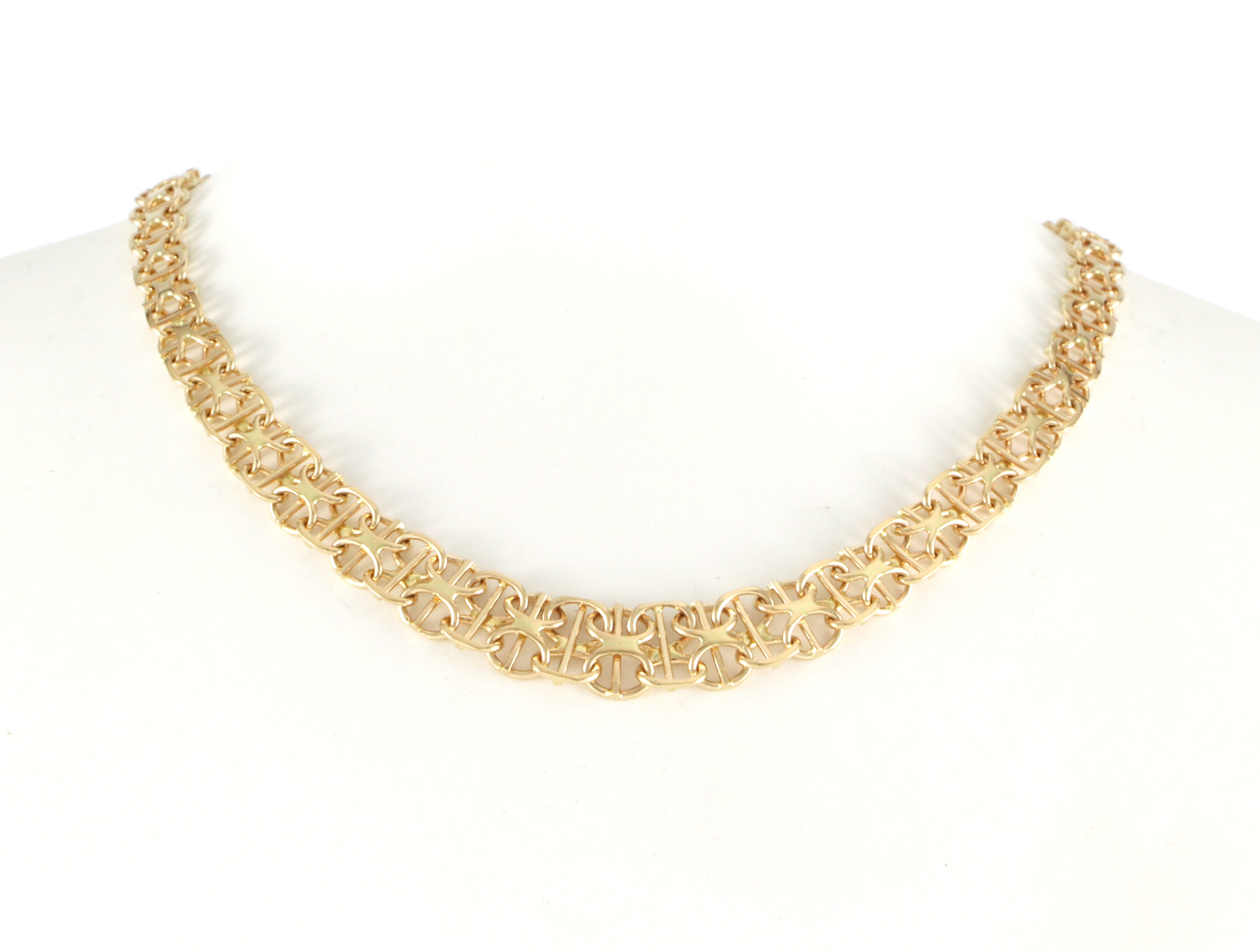 X med stav collier med forløp. 42 cm