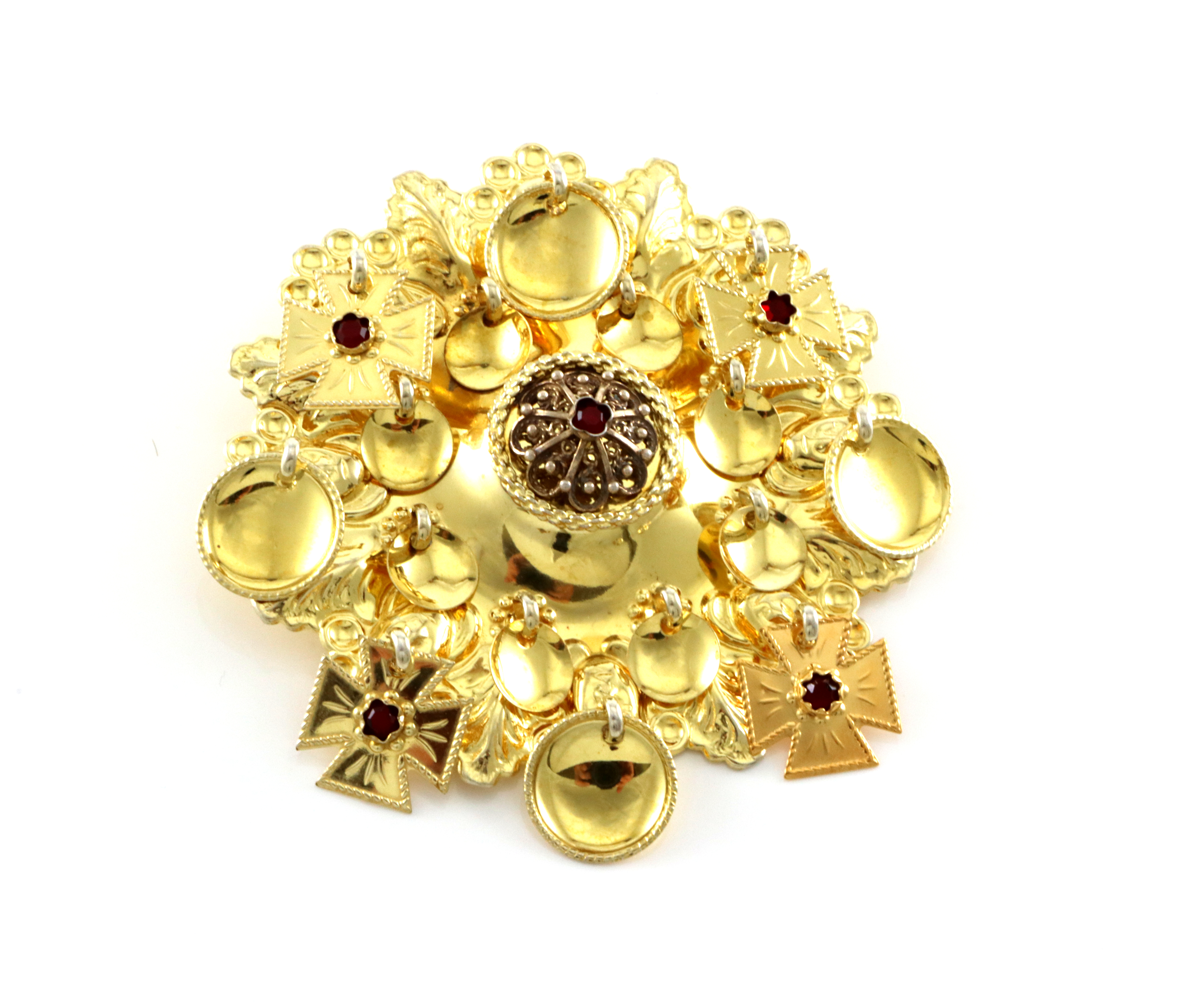 Ansiktssølje med røde steiner